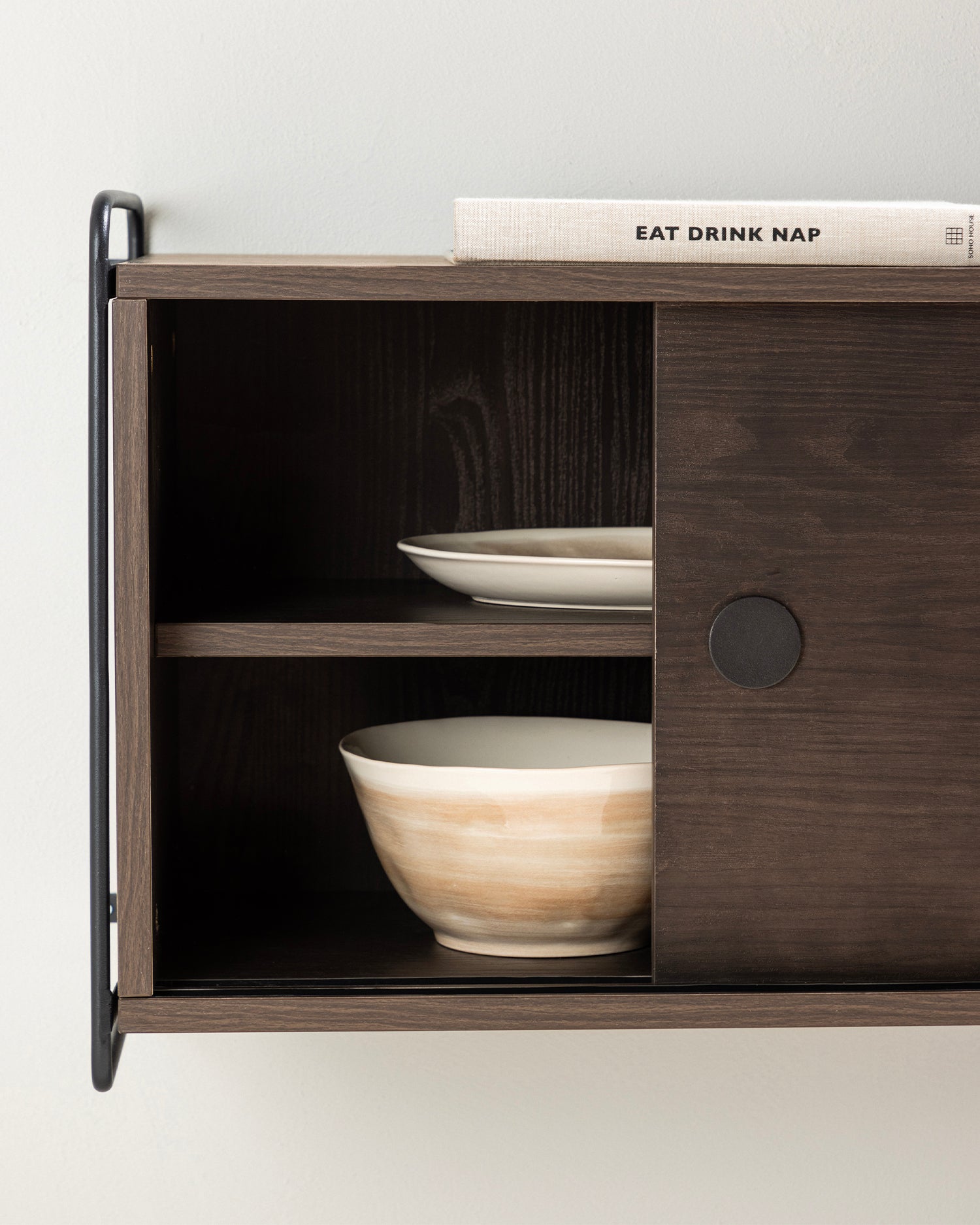 Credenza da parete in legno e acciaio Paris