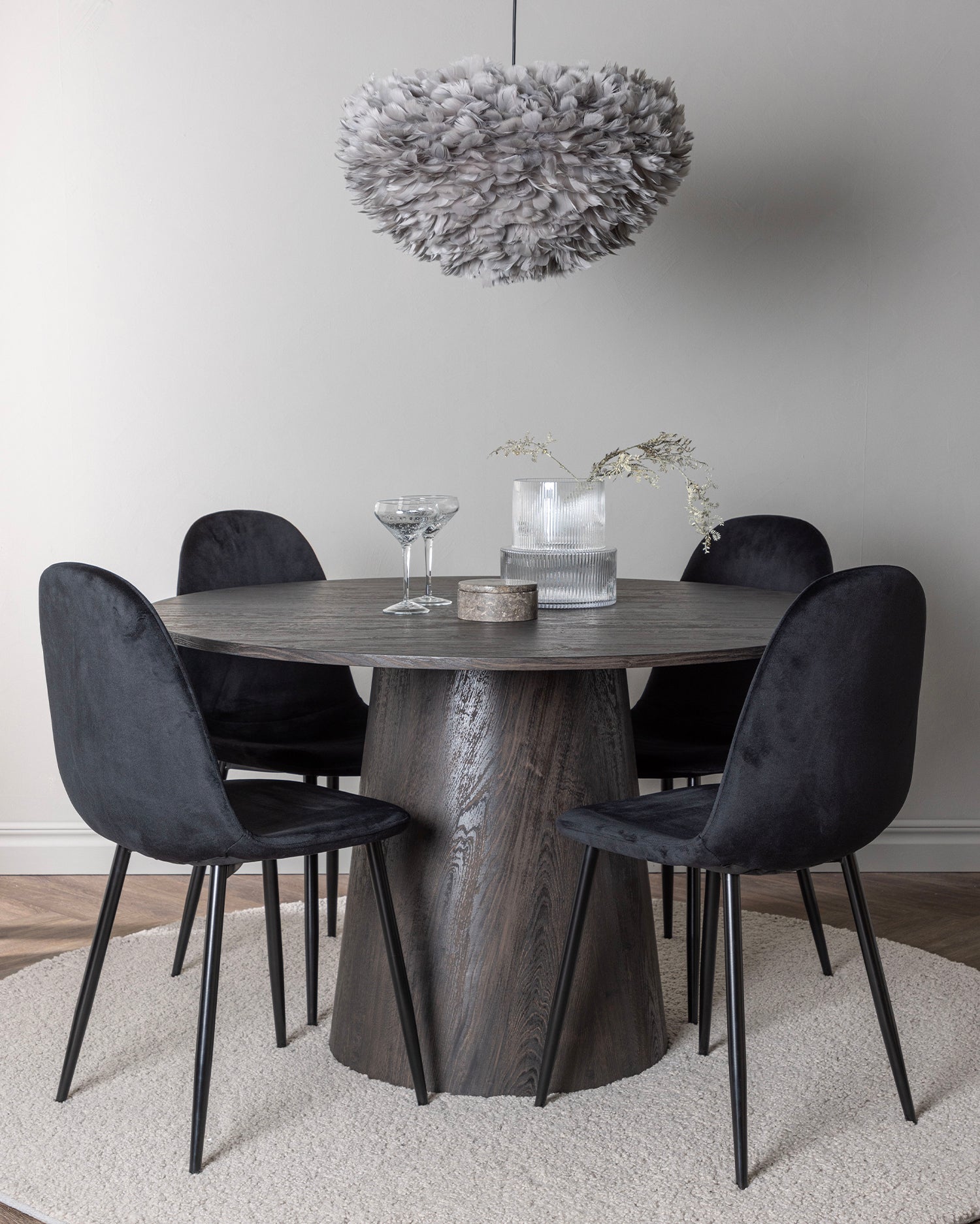 Tavolo da pranzo rotondo effetto legno Lanzo