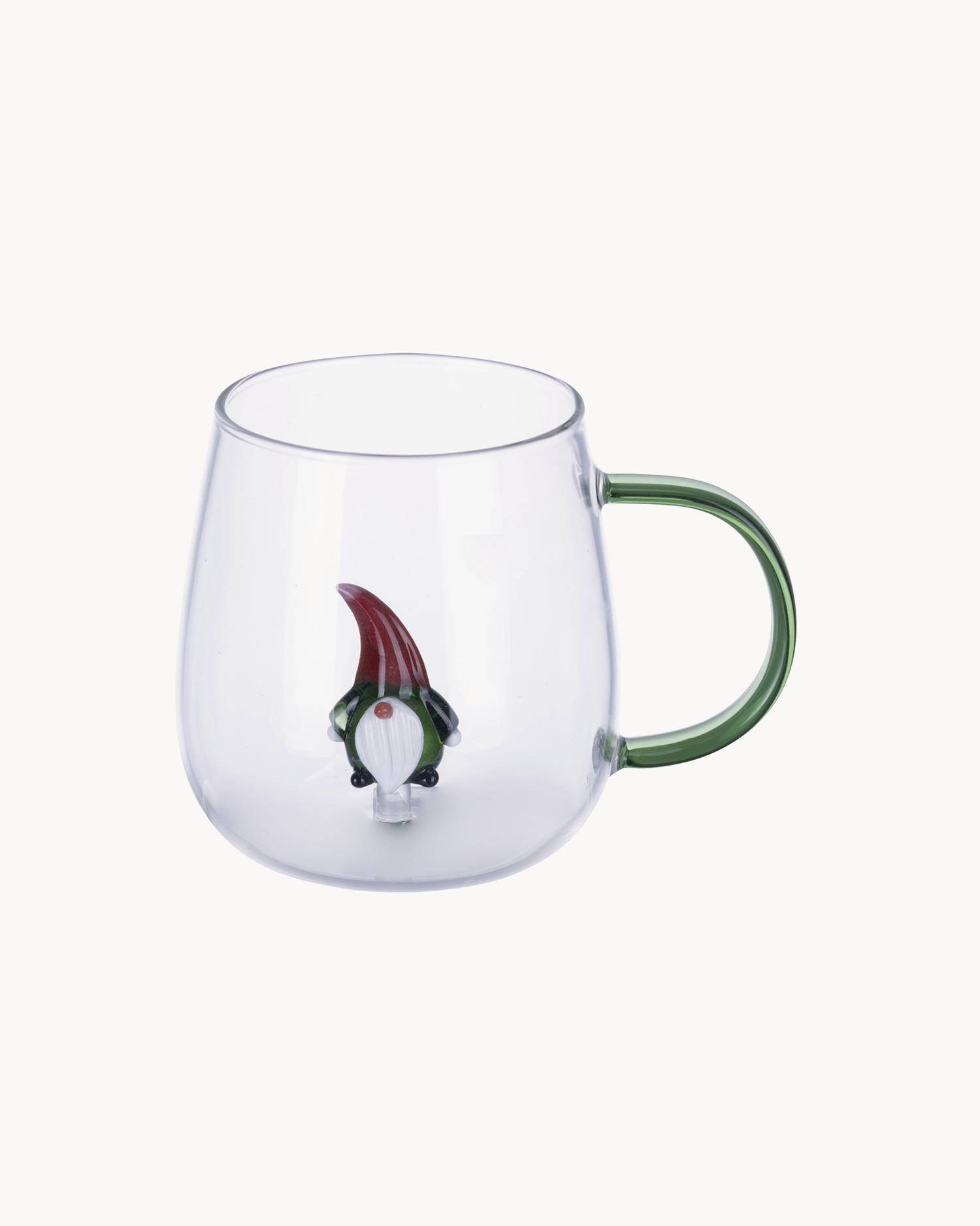 Set 4 mug natalizie in vetro borosilicato con decorazione Xmas