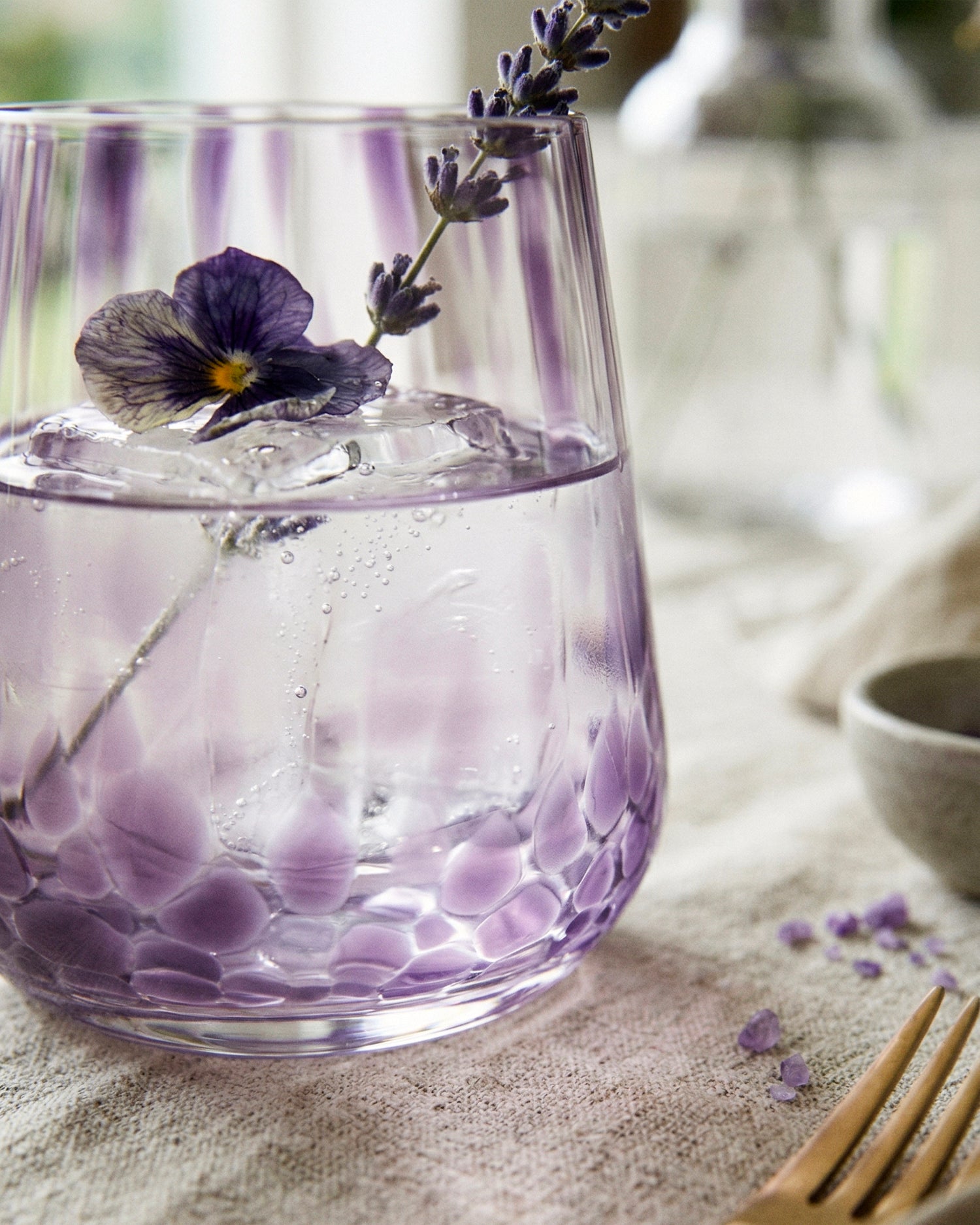 Set 6 bicchieri acqua in vetro decorato Candy