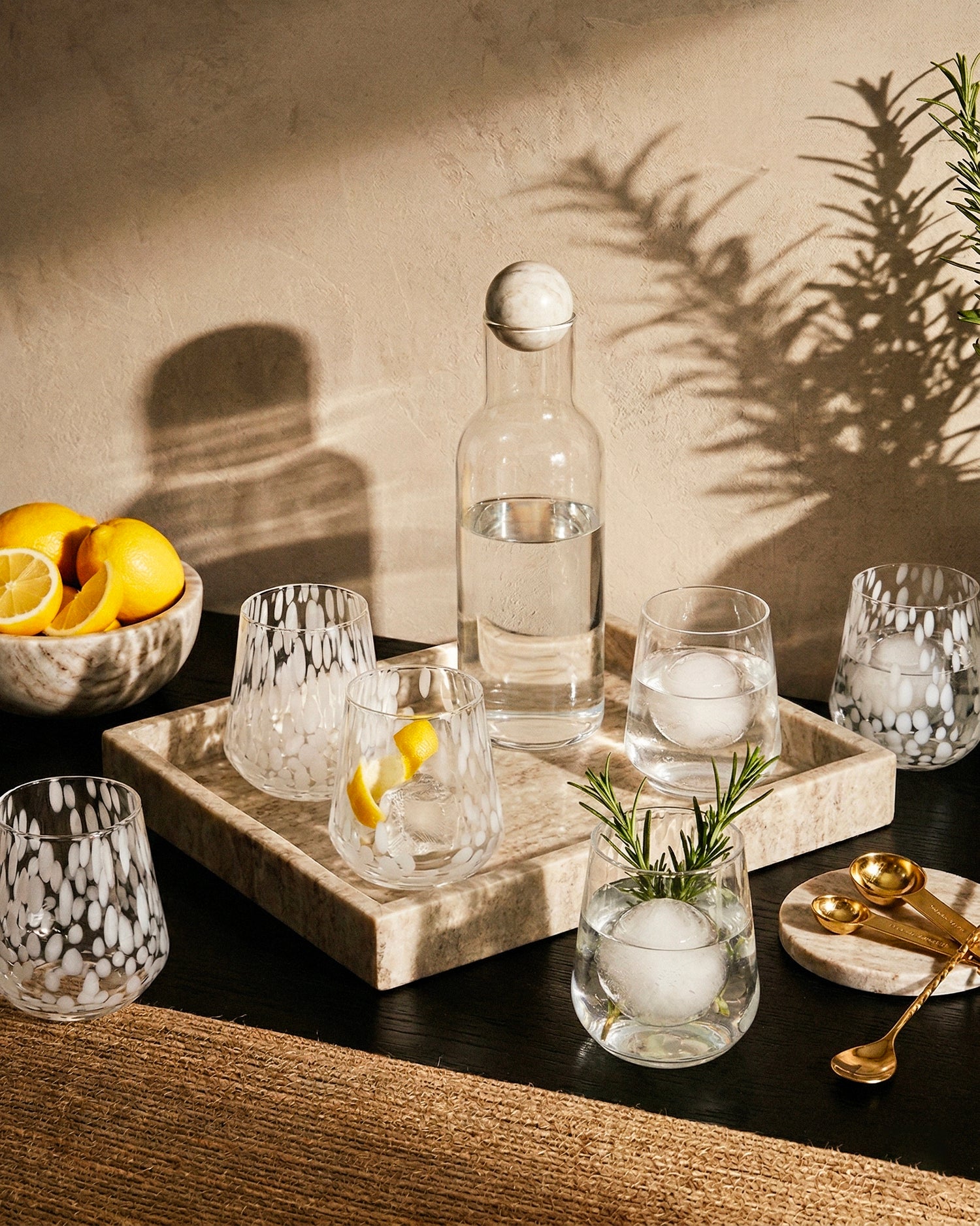 Set 6 bicchieri acqua in vetro decorato Candy