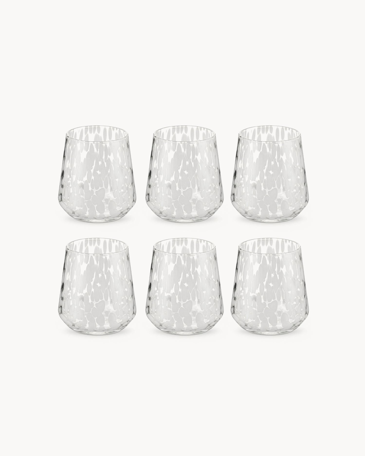 Set 6 bicchieri acqua in vetro decorato Candy