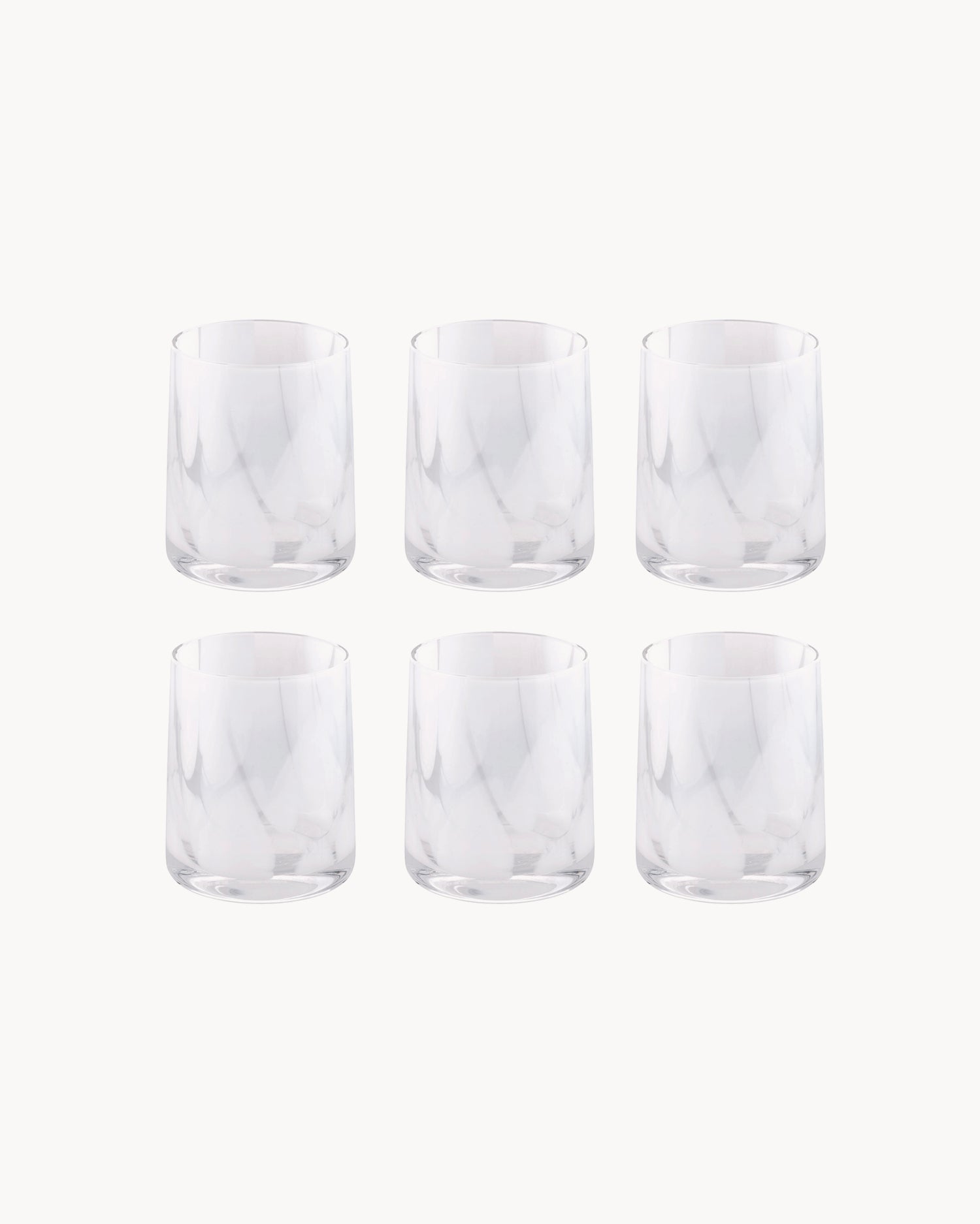 Set 6 bicchieri acqua in vetro decorato Thalia