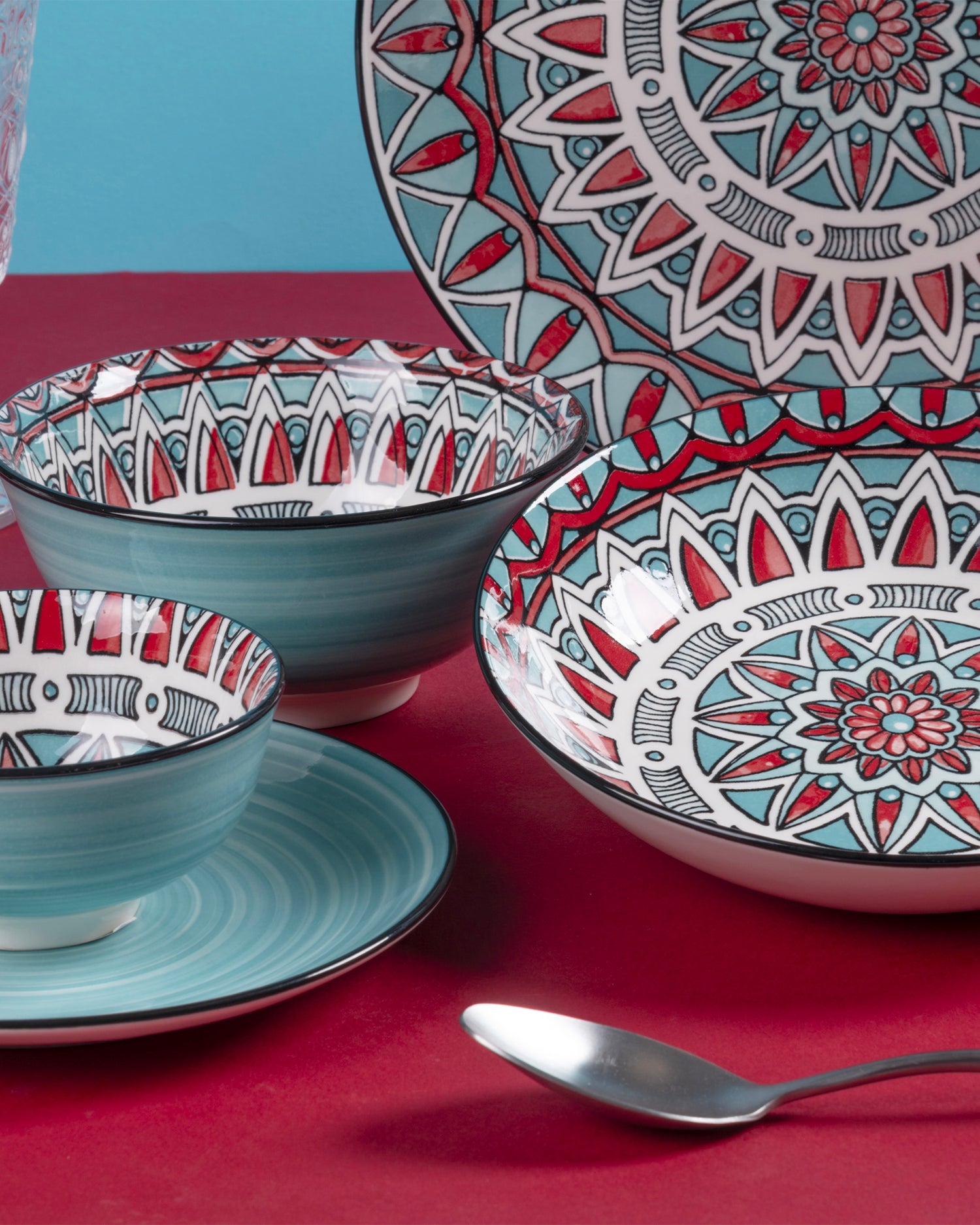 Servizio piatti in porcellana Maya, 6 persone