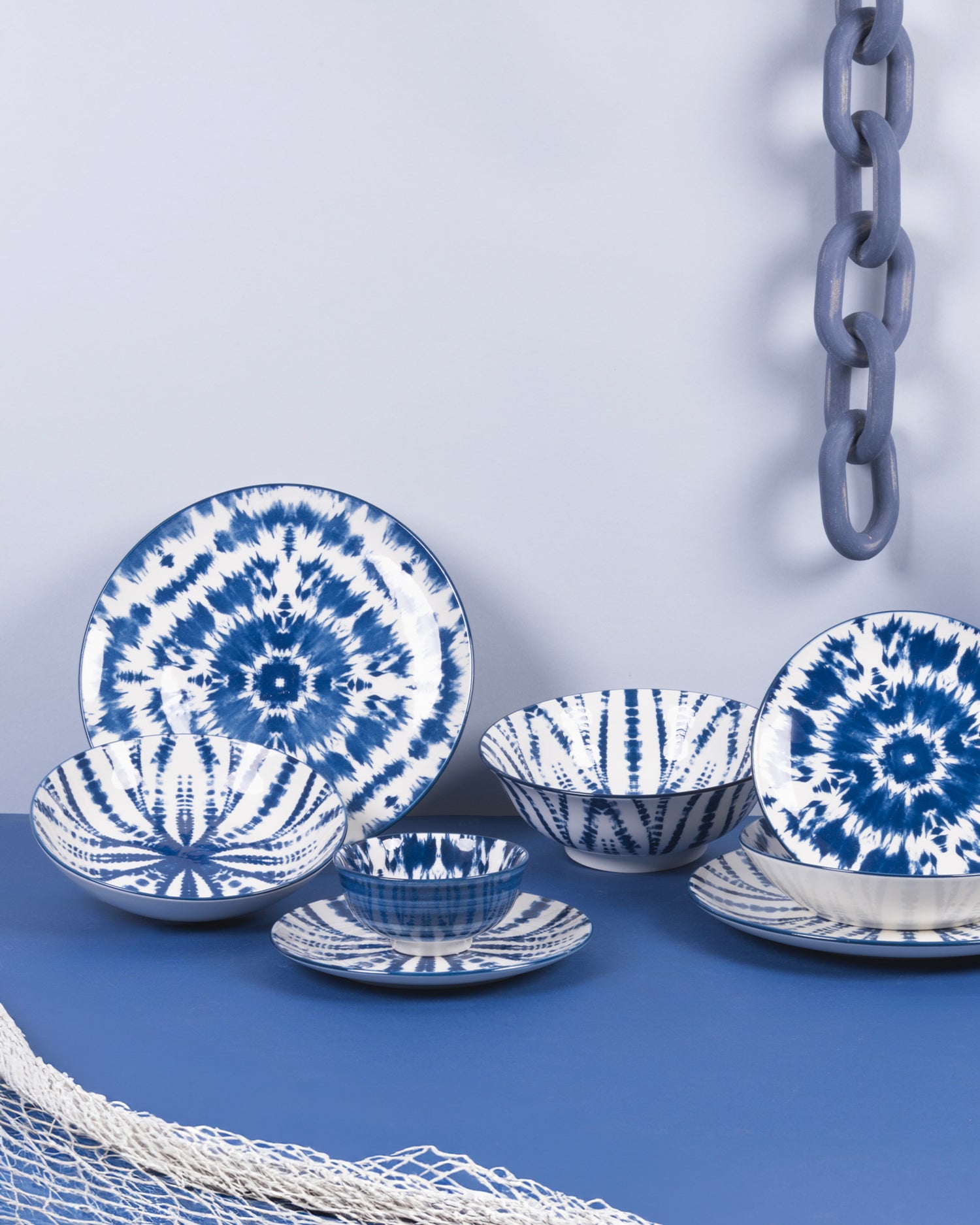 Servizio piatti in porcellana Blue, 6 persone