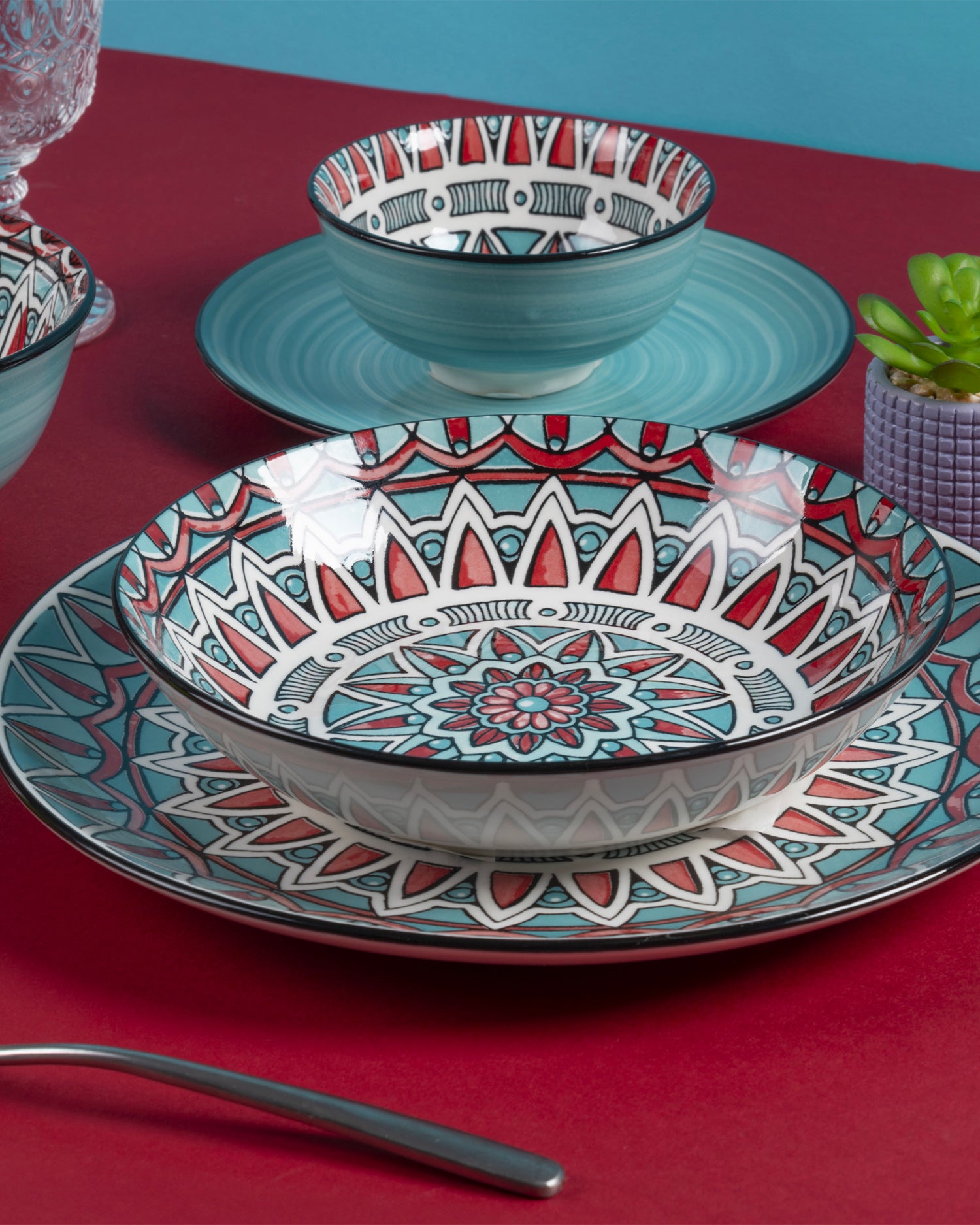 Servizio piatti in porcellana Maya, 6 persone