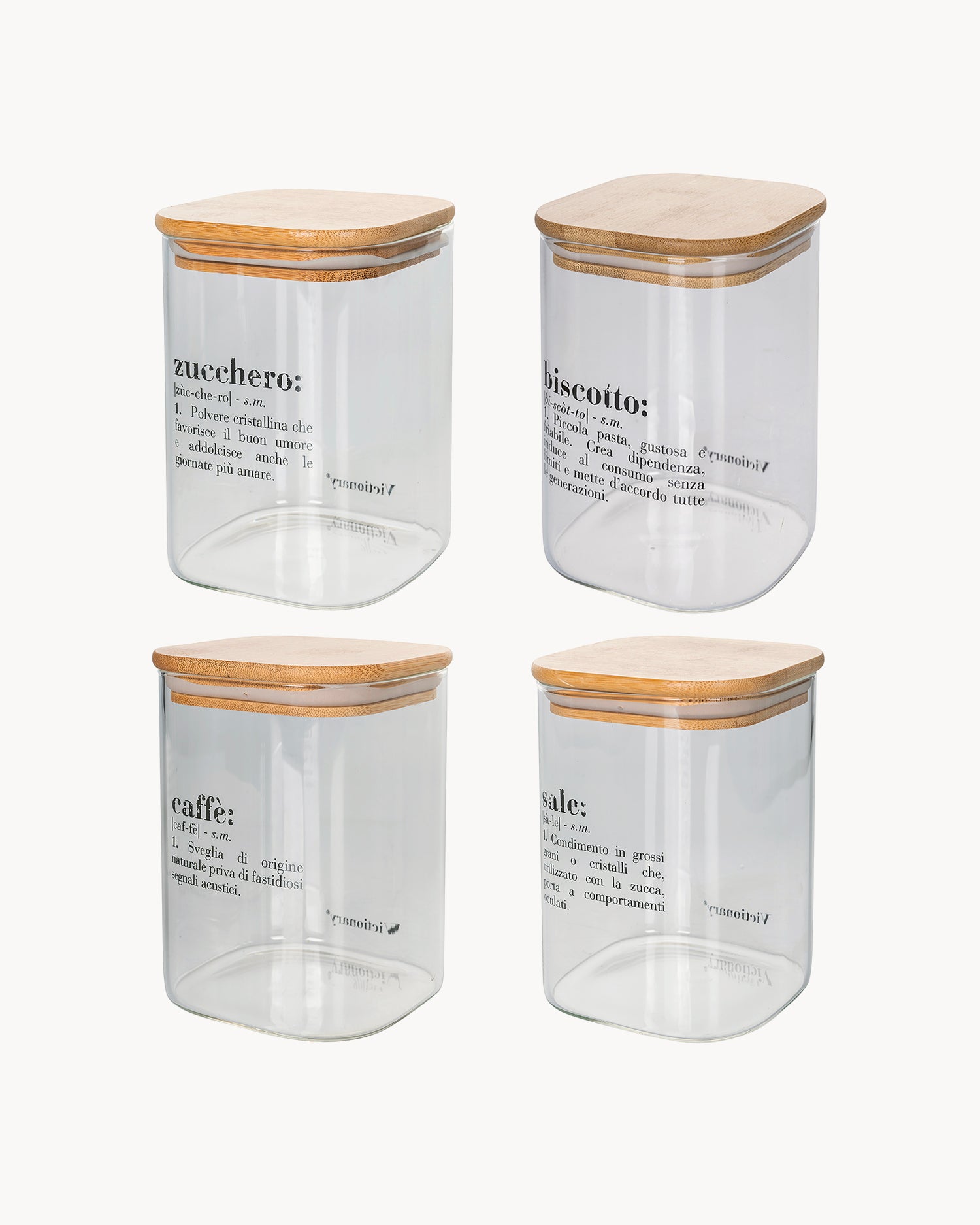 Set 4 barattoli in vetro Victionary