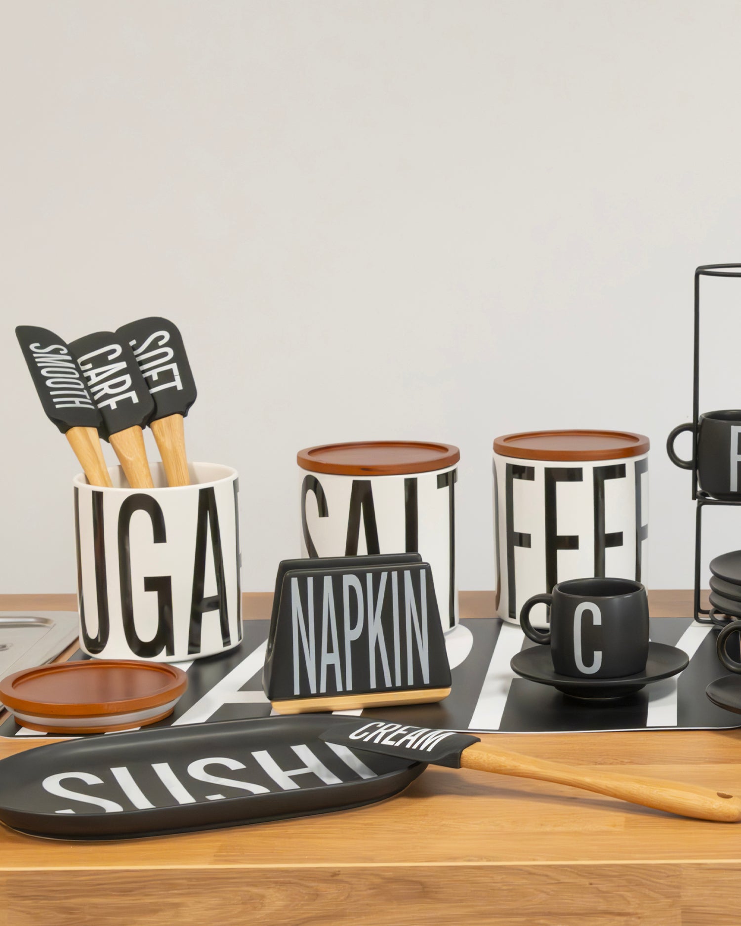 Set barattoli caffè, zucchero e sale Bigismore, bianchi