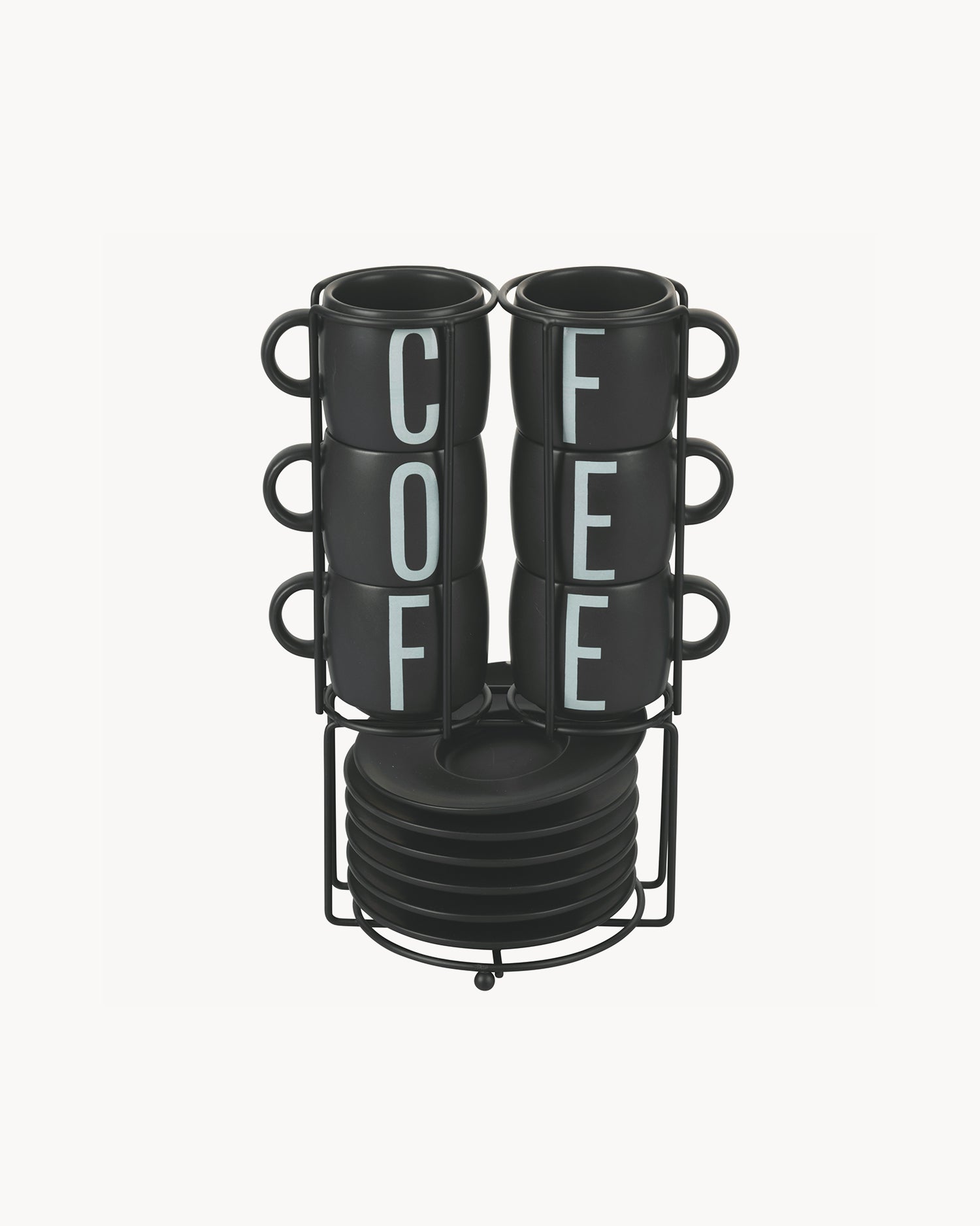 Set 6 tazzine da caffè con piattino in gres Bigismore