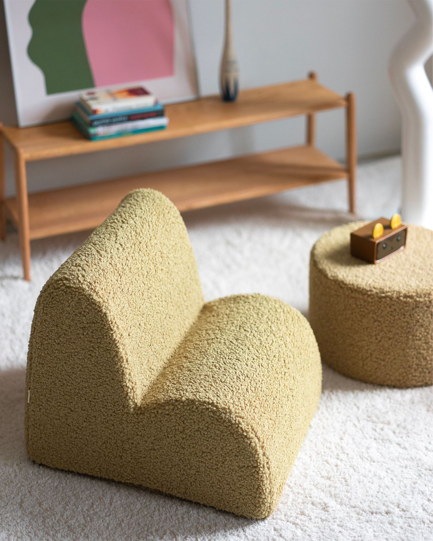 Sedia per bambini in teddy Cloud, matcha