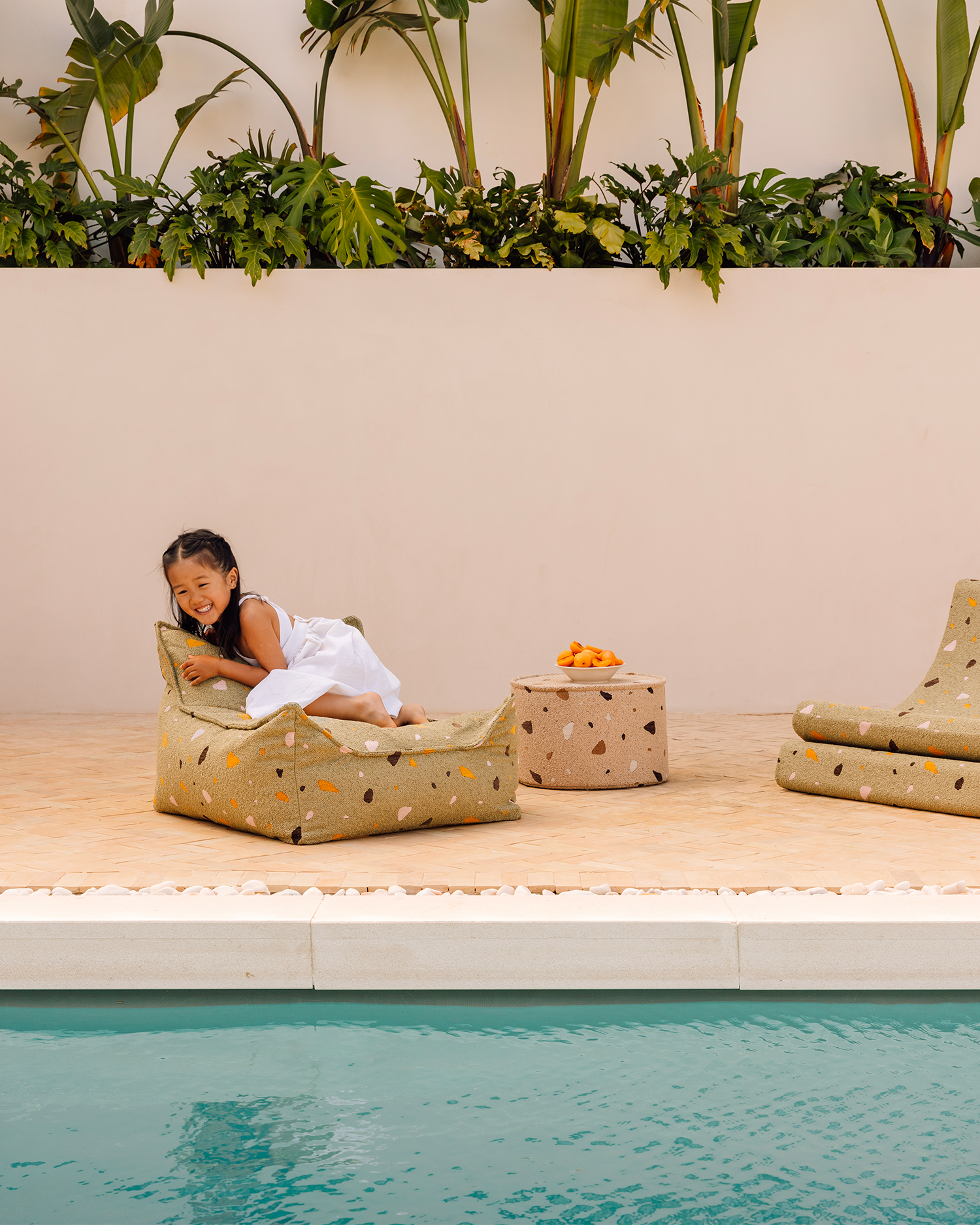 Pouf per bambini in teddy Beanbag Terrazzo