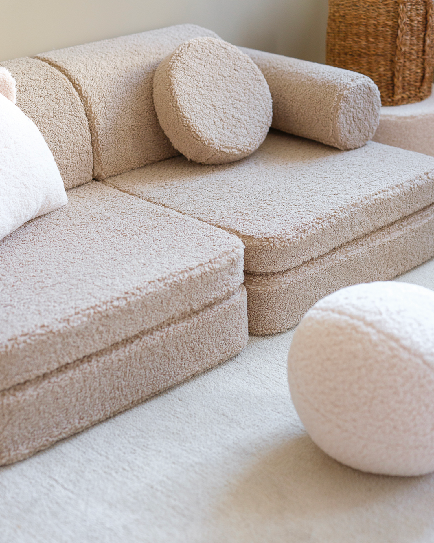 Divano modulare per bambini in teddy