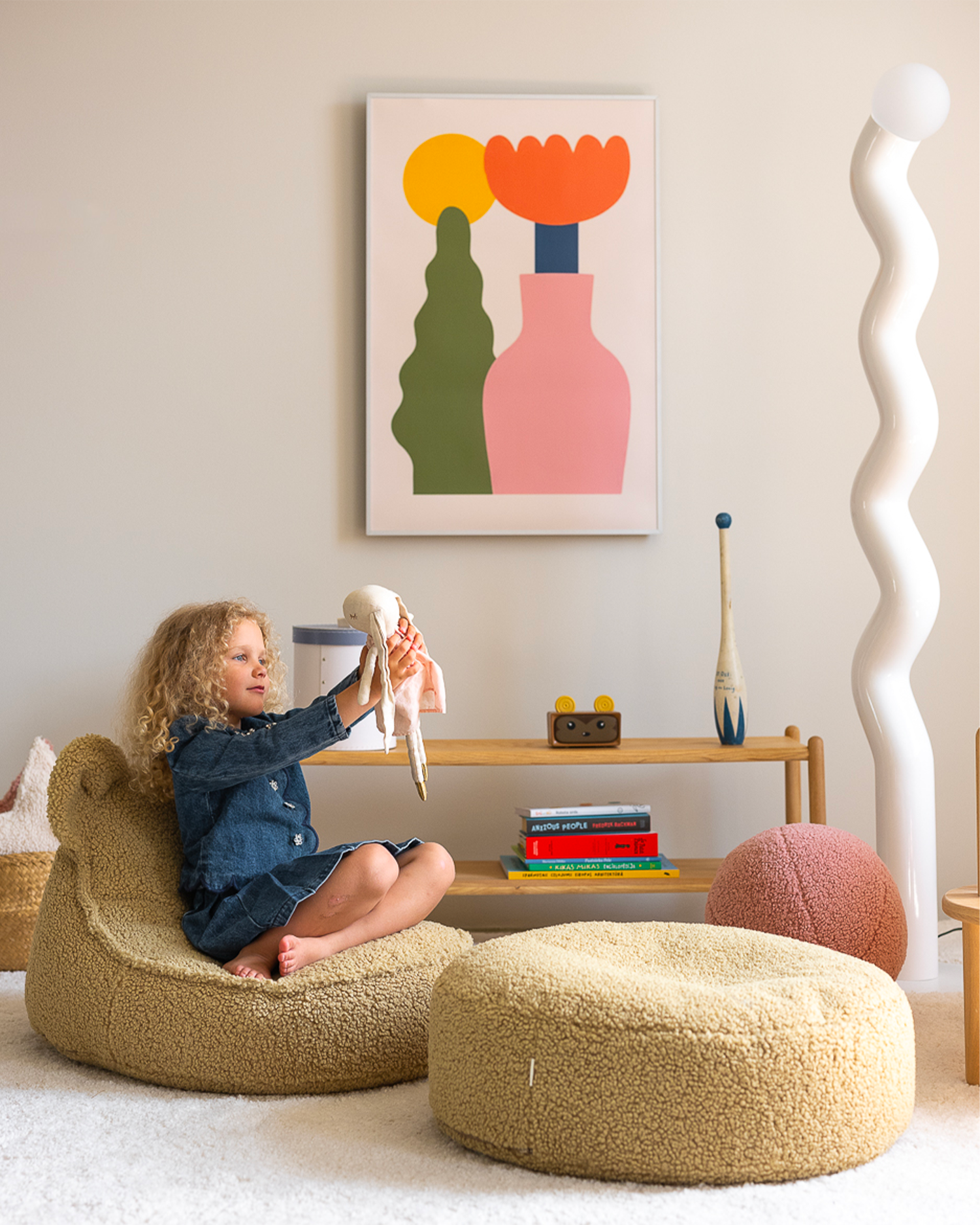 Pouf in teddy Ottoman