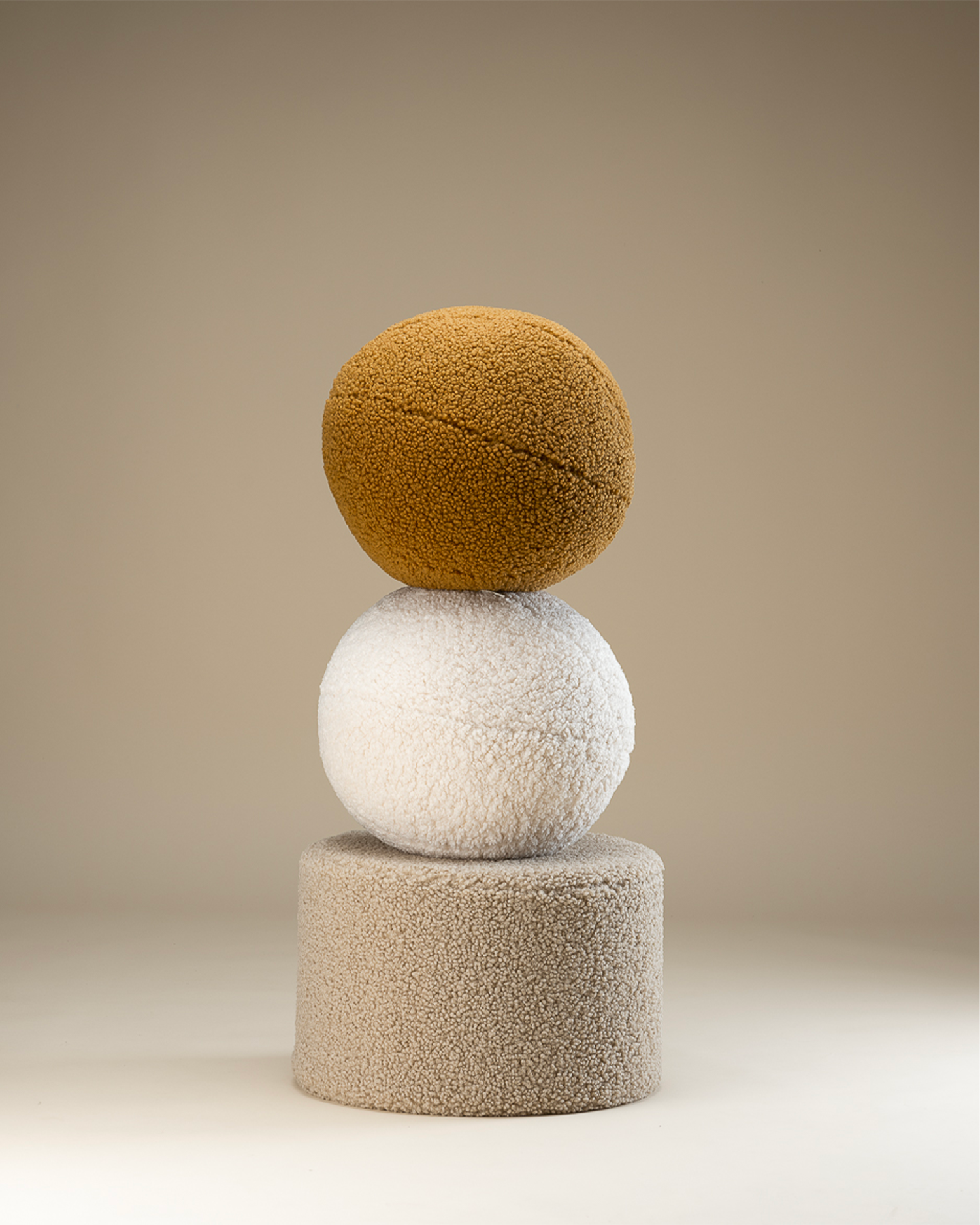 Pouf per bambini in teddy, nocciola