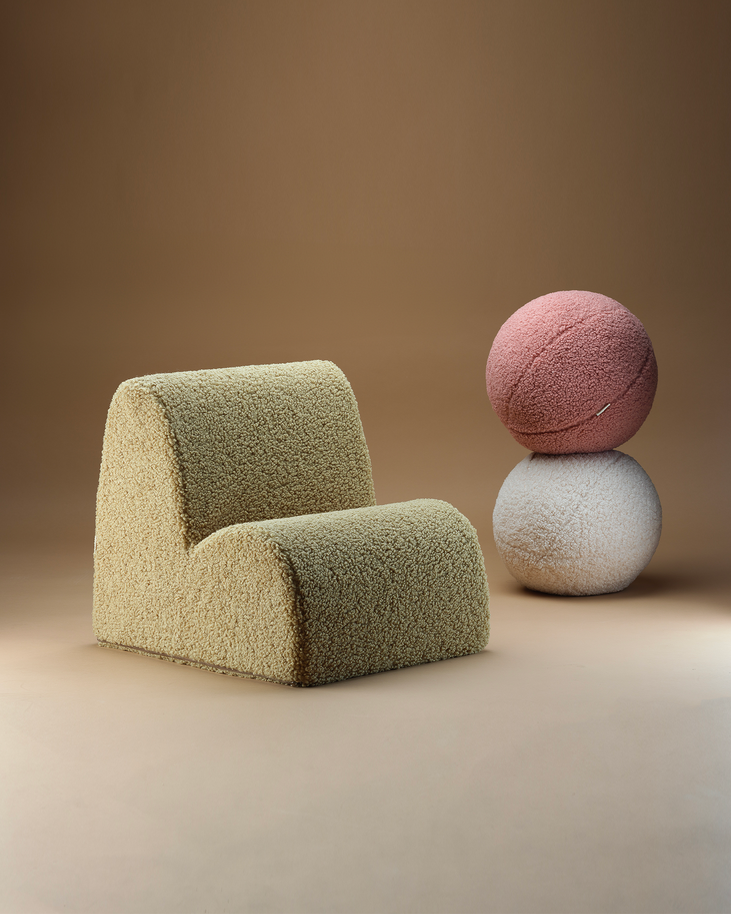 Sedia per bambini in teddy Cloud, matcha