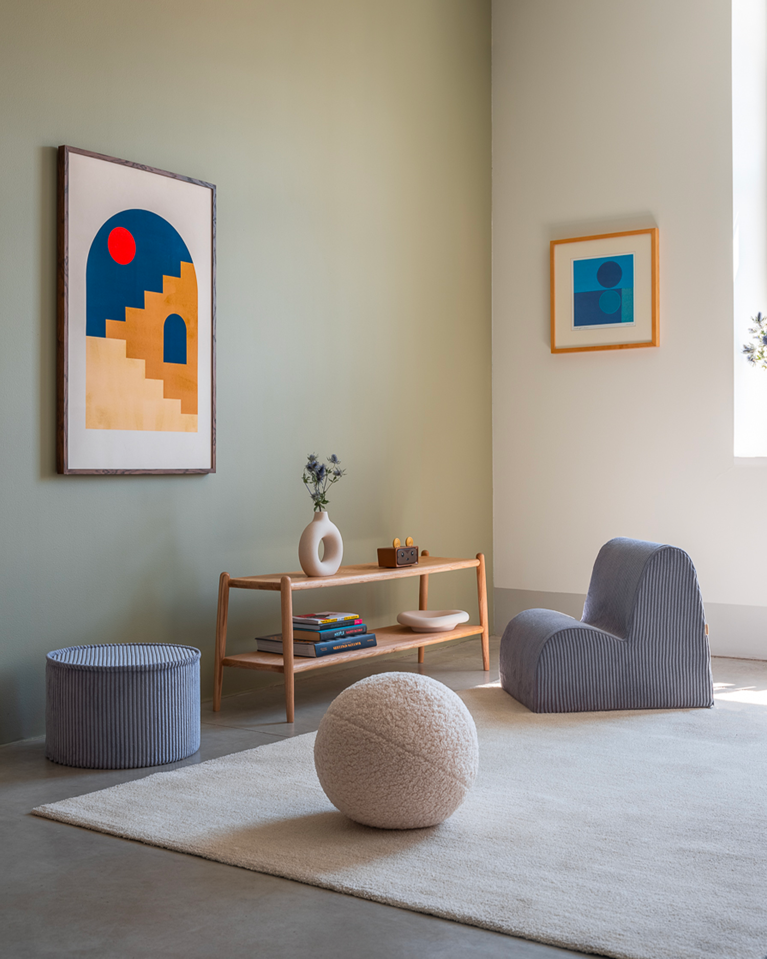 Sedia per bambini in velluto Cloud, mirtillo