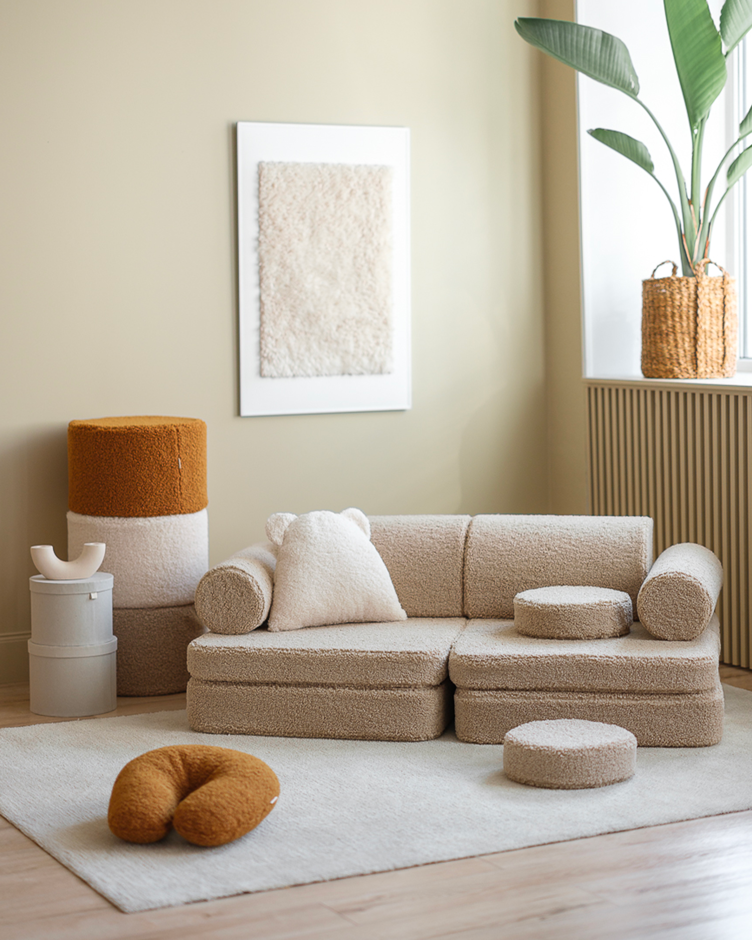 Divano modulare per bambini in teddy