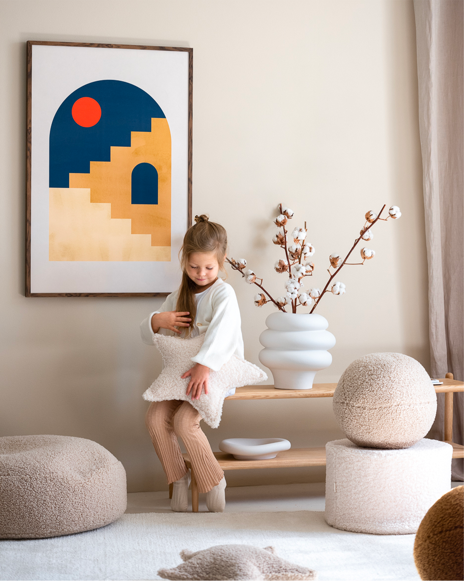 Pouf per bambini in teddy