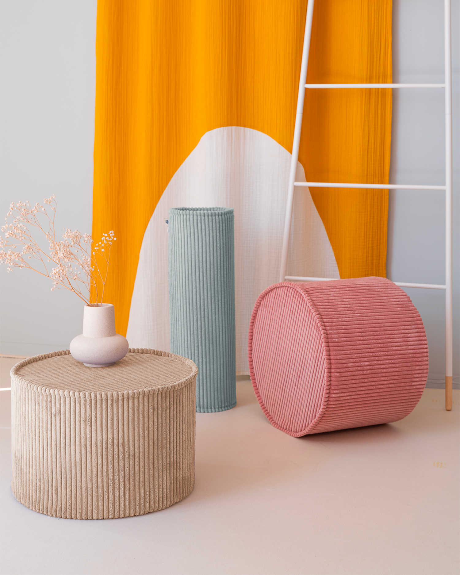 Pouf per bambini in velluto a coste