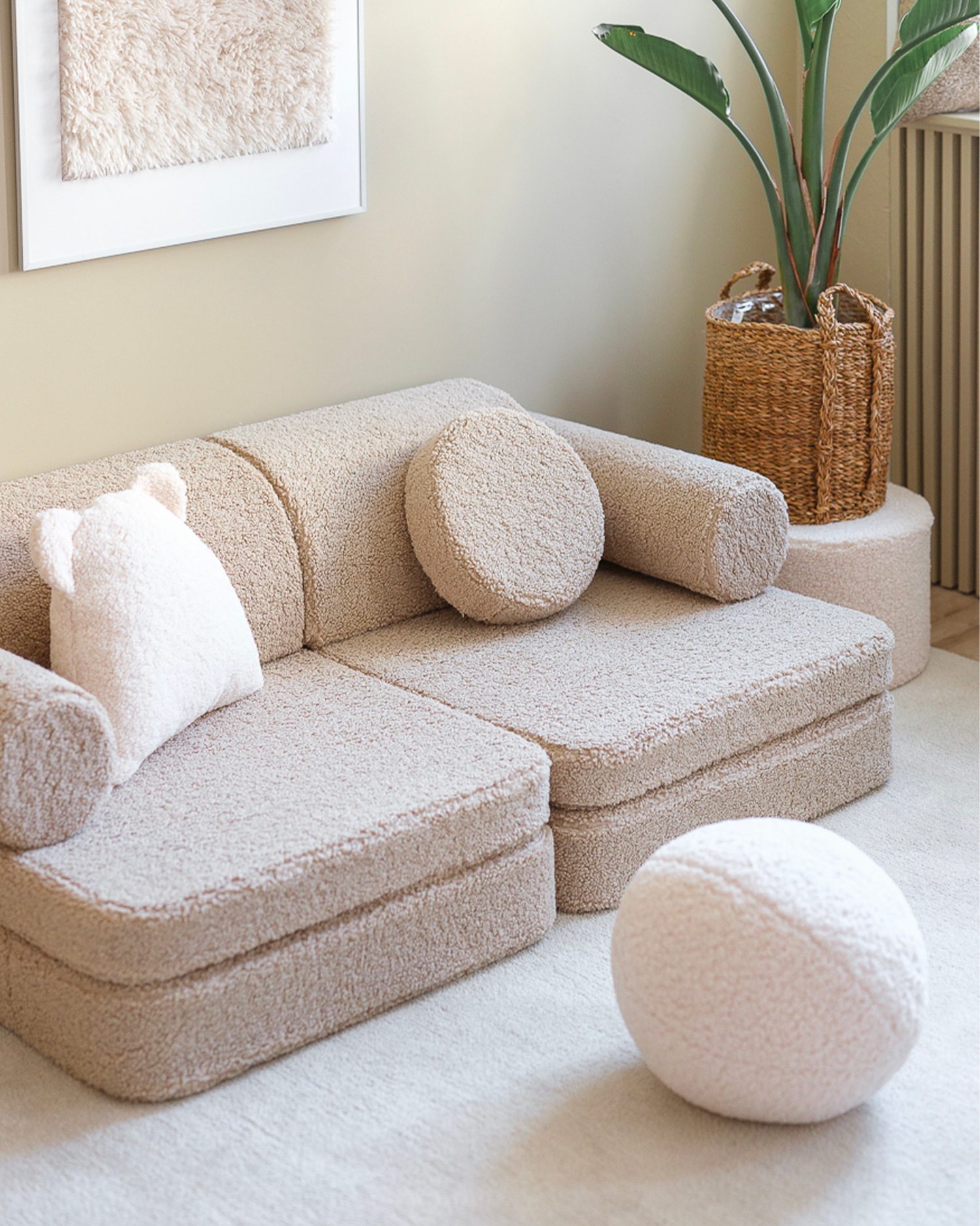 Divano modulare per bambini in teddy