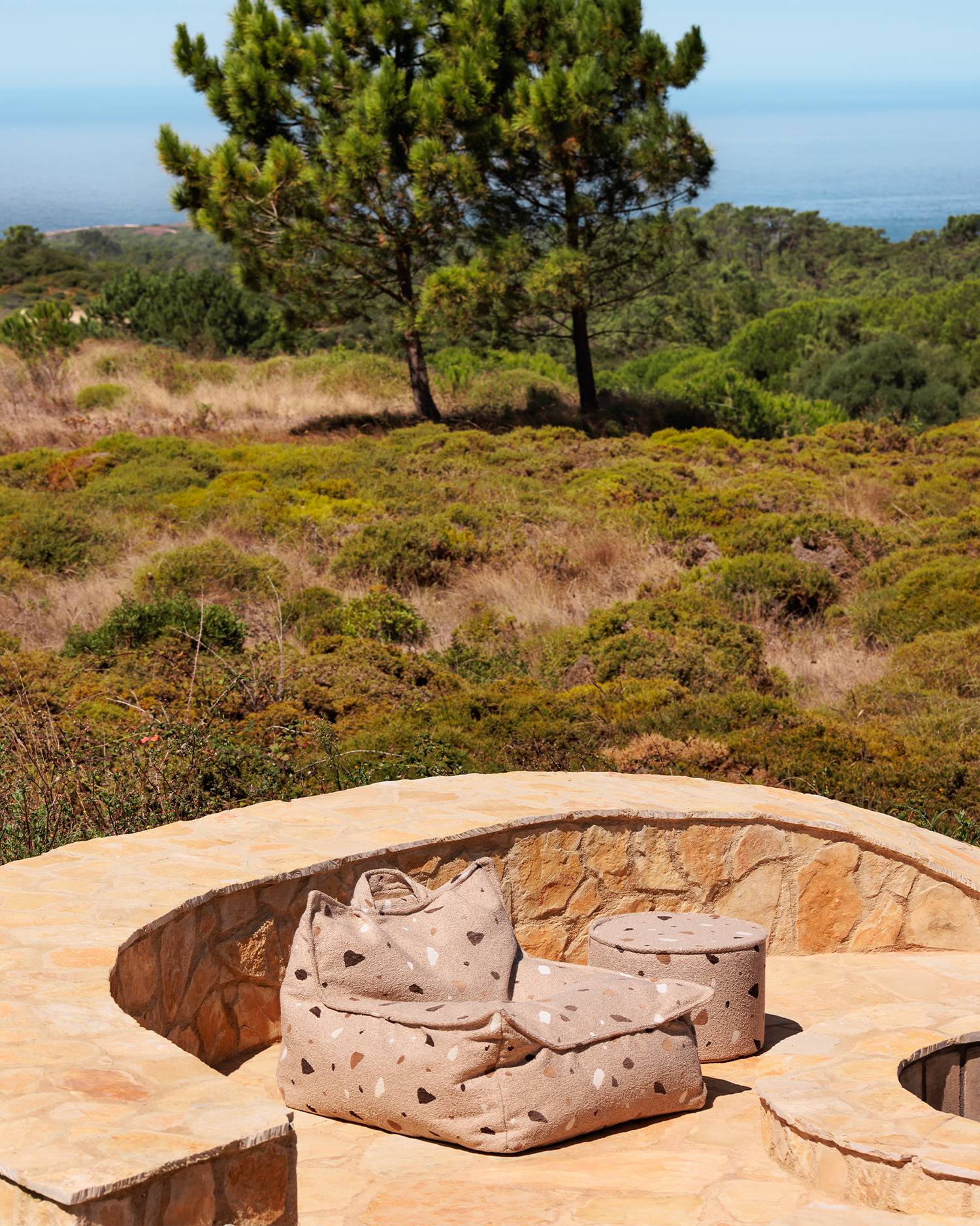 Pouf per bambini in teddy Beanbag Terrazzo