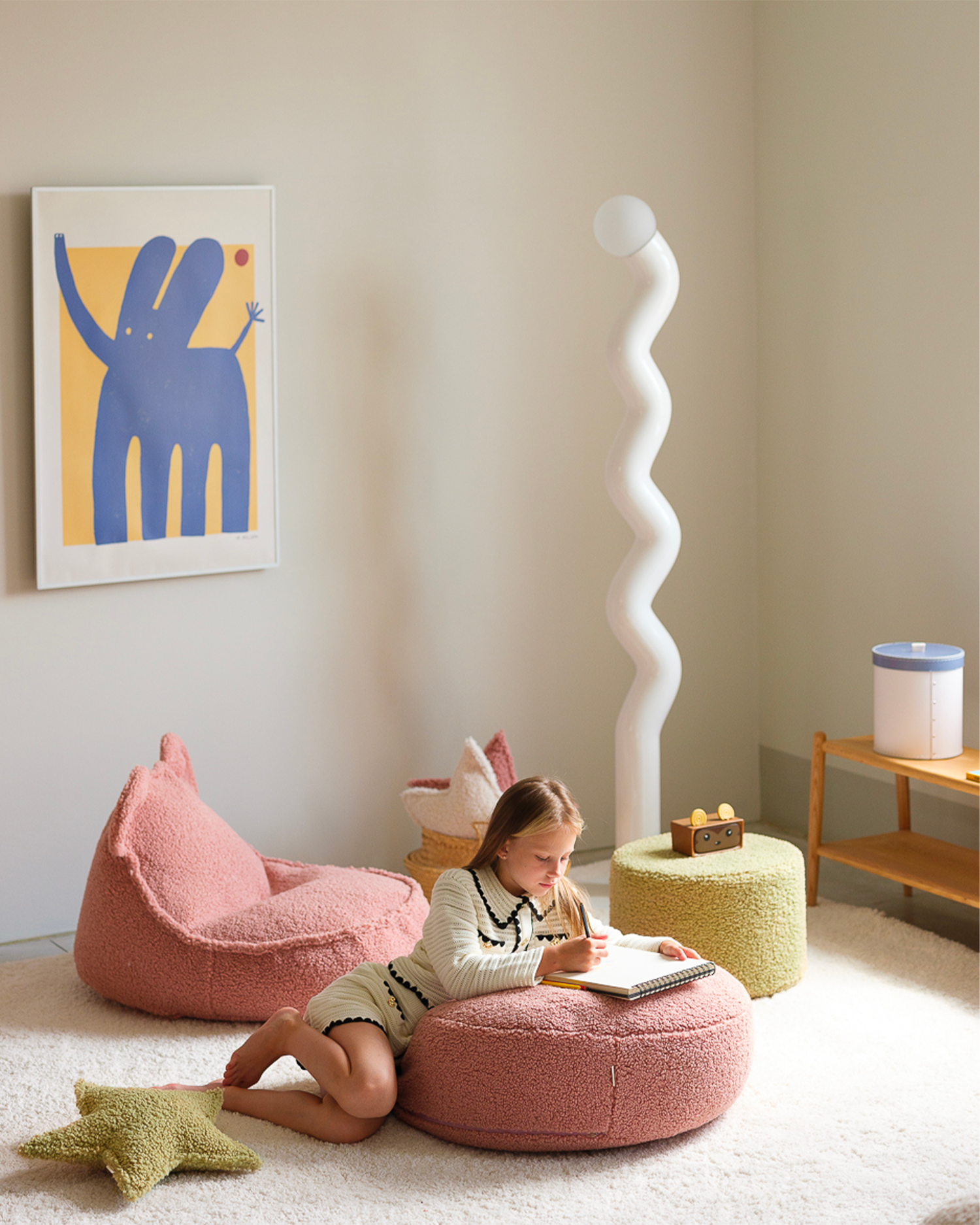 Pouf in teddy Ottoman