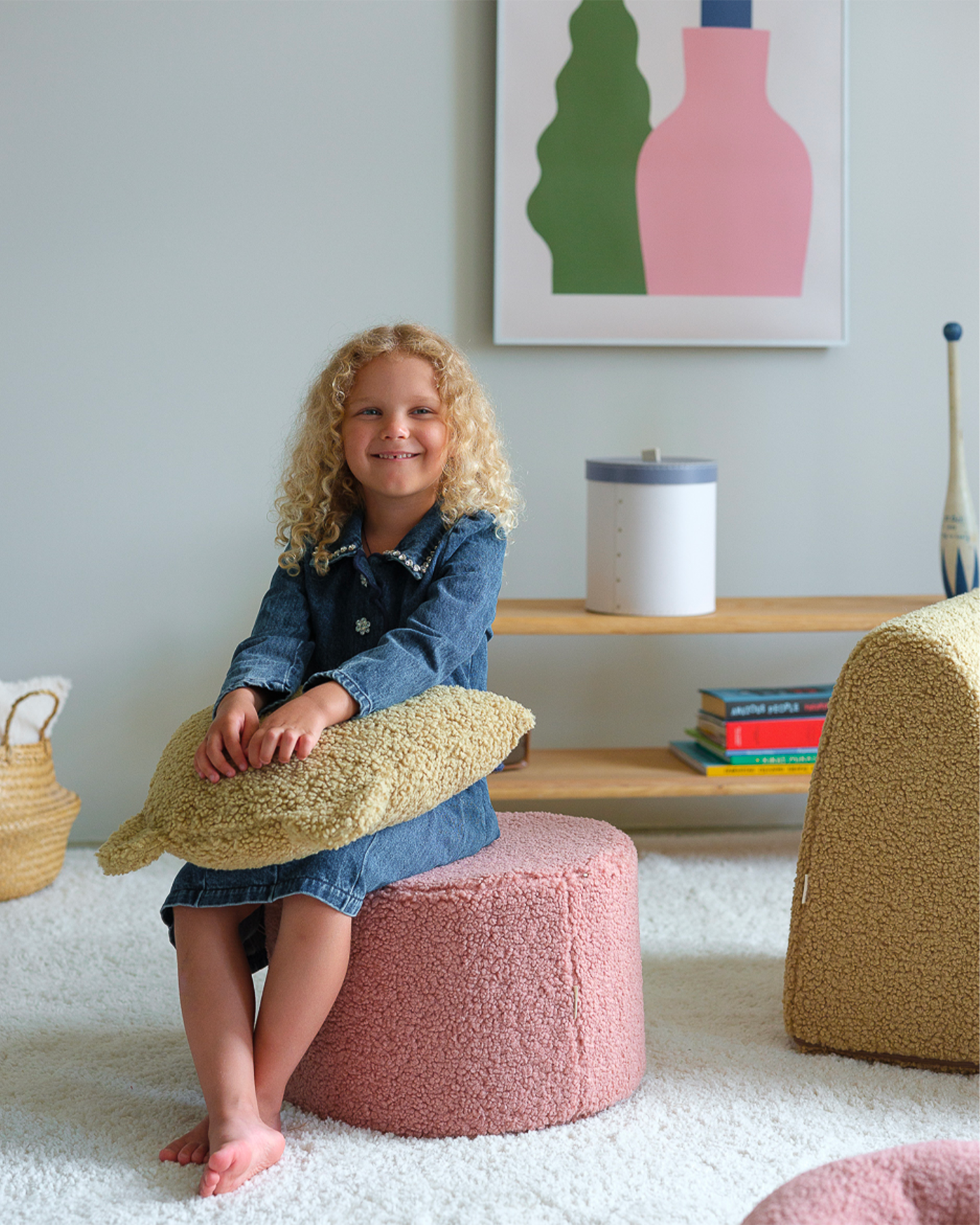 Pouf per bambini in teddy