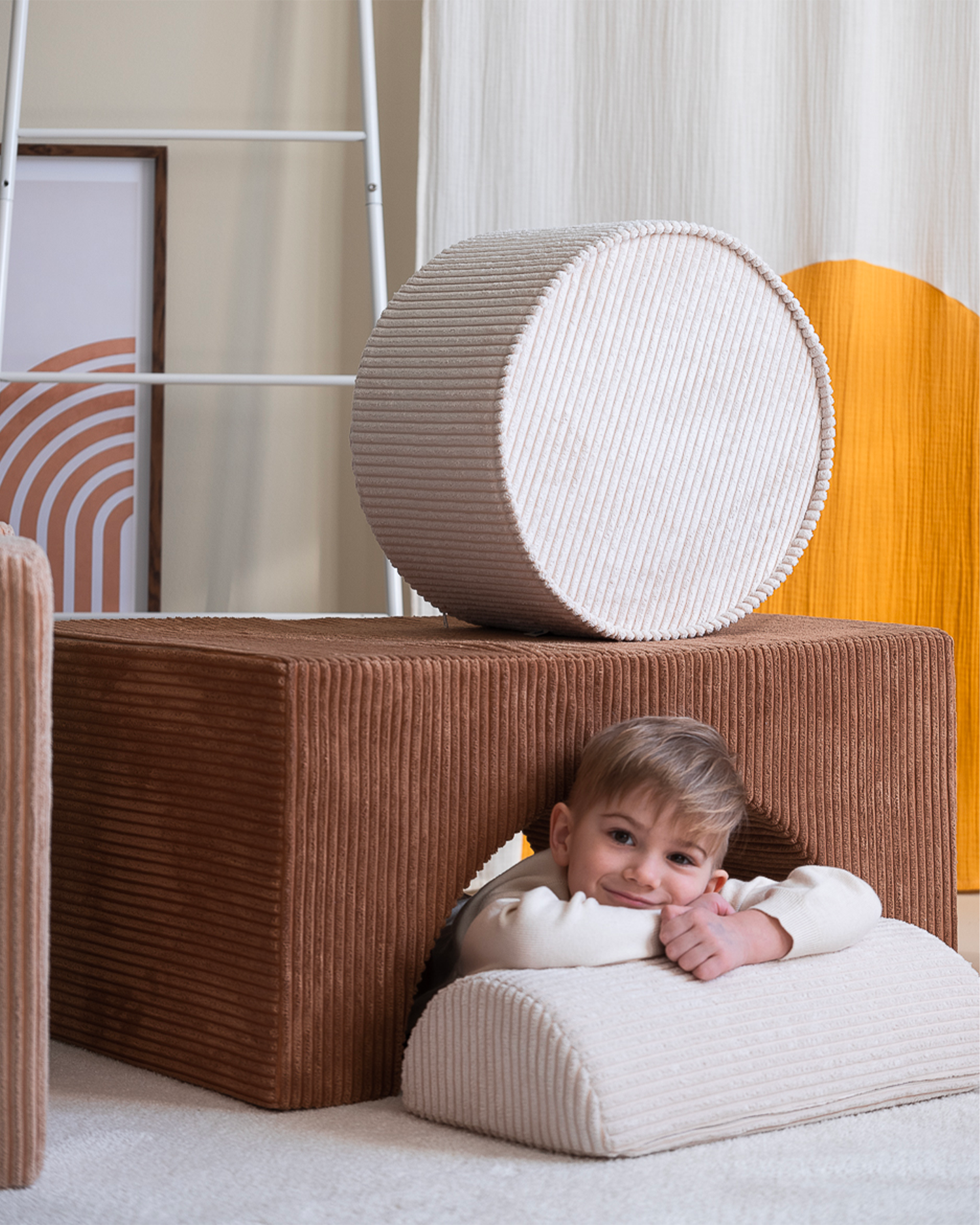 Pouf per bambini in velluto a coste