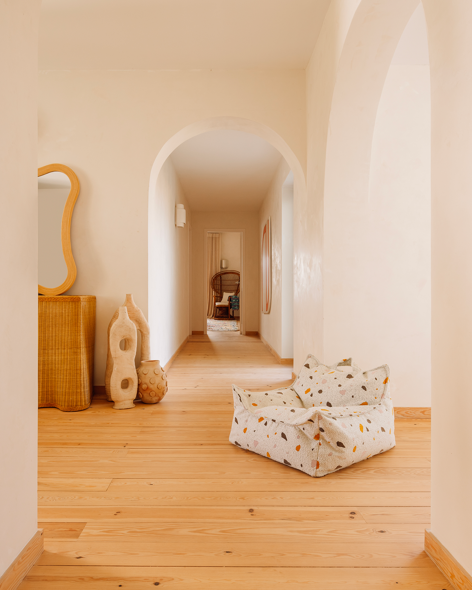 Pouf per bambini in teddy Beanbag Terrazzo