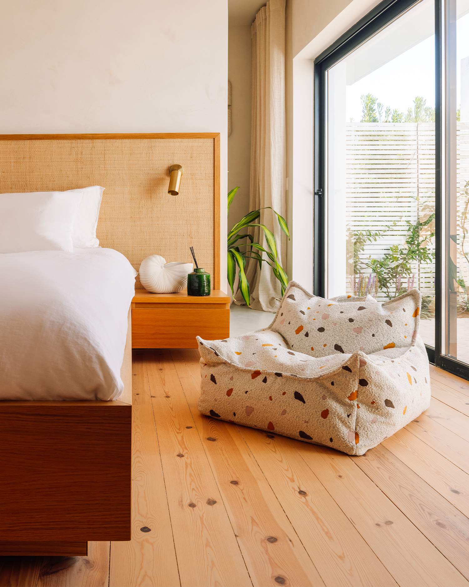 Pouf per bambini in teddy Beanbag Terrazzo