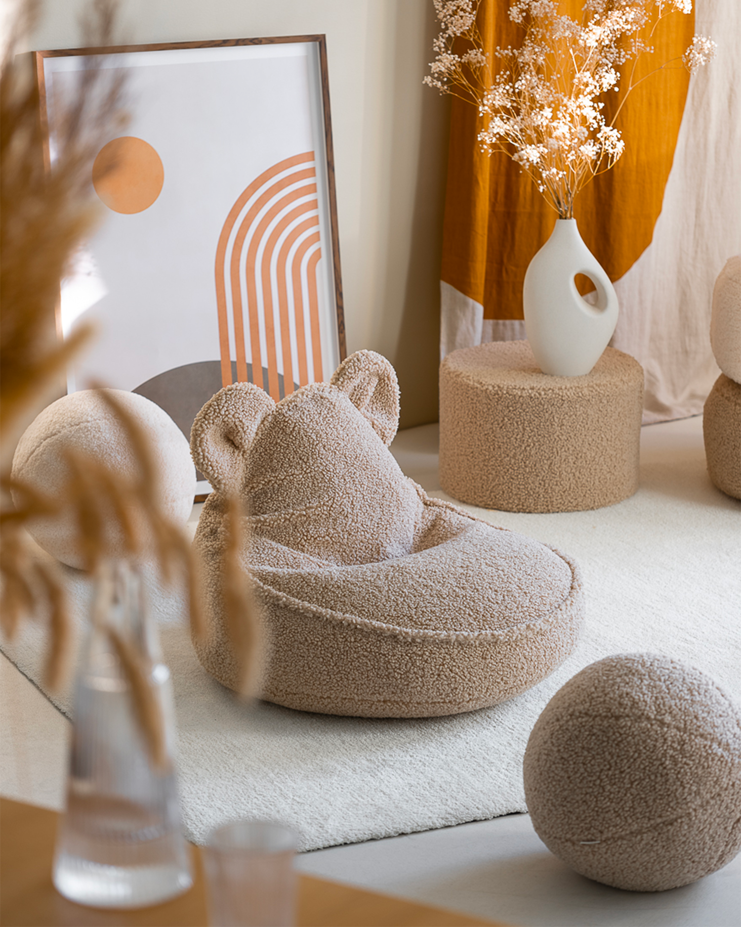 Pouf per bambini in teddy Bear