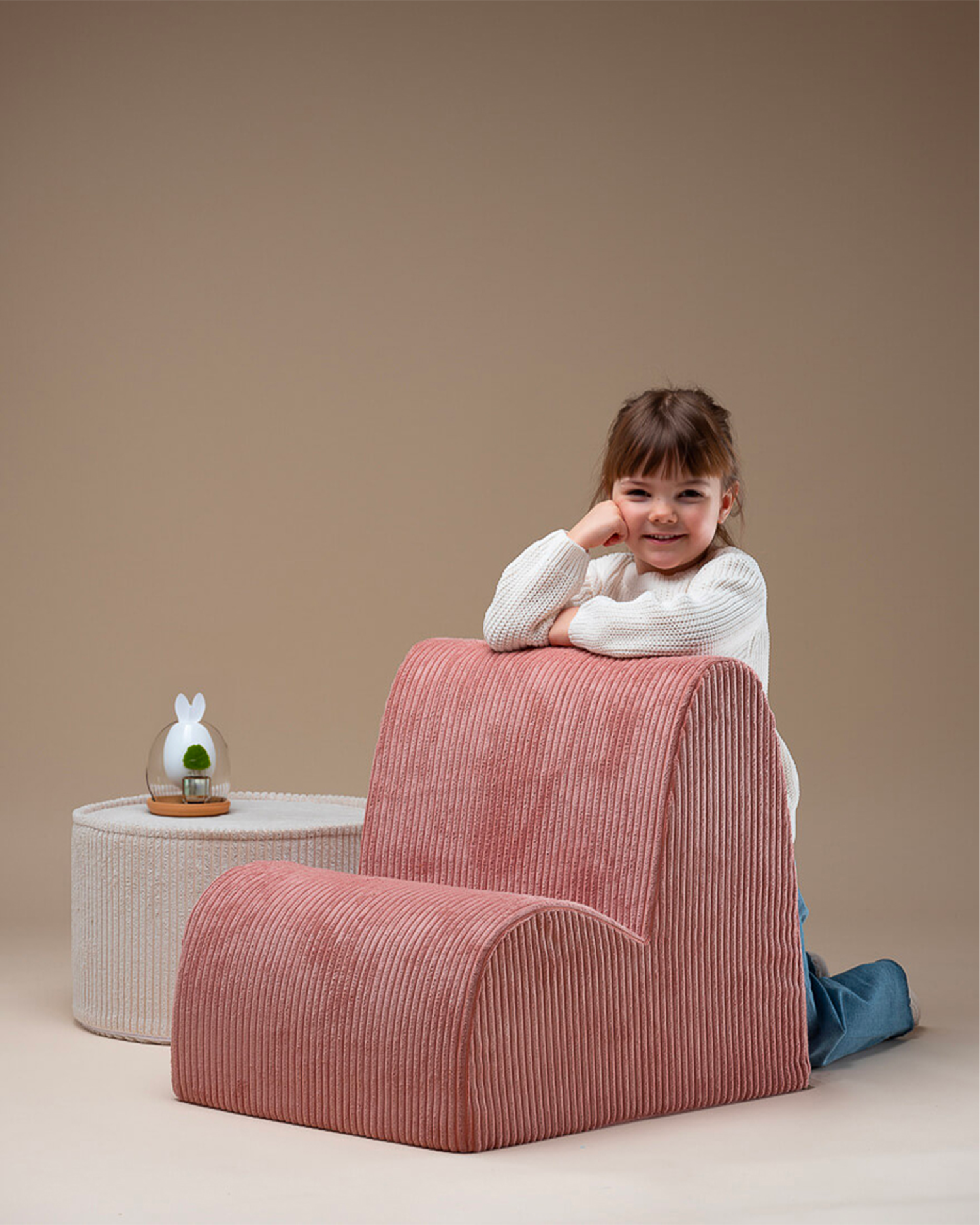 Sedia per bambini in velluto Cloud, rosa