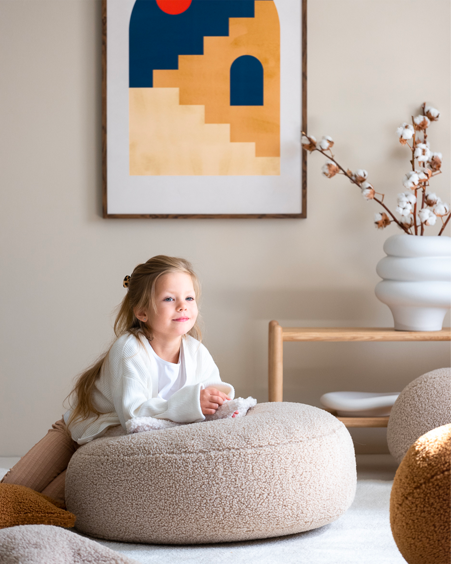 Pouf in teddy Ottoman