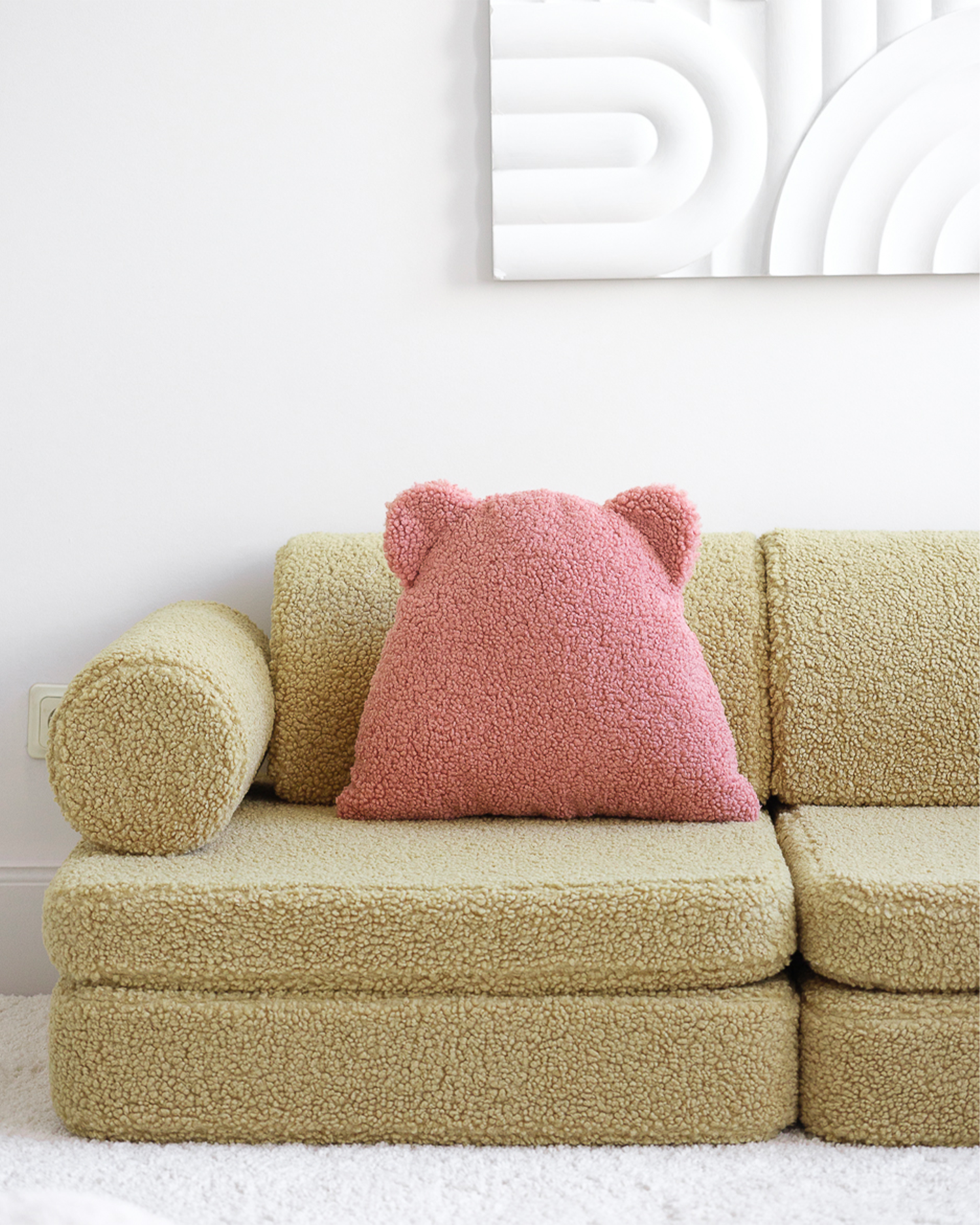 Cuscino in teddy Bear, rosa