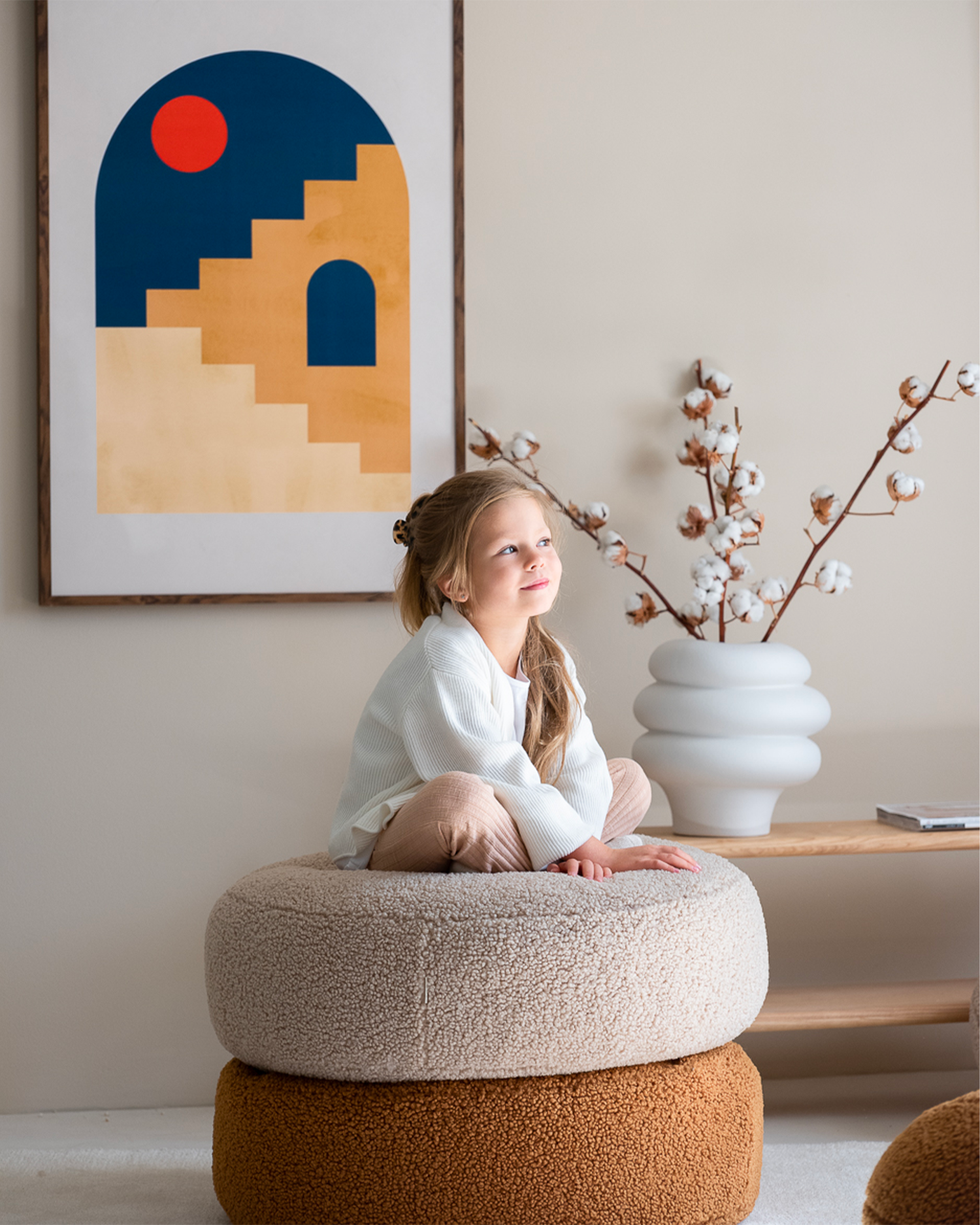 Pouf in teddy Ottoman