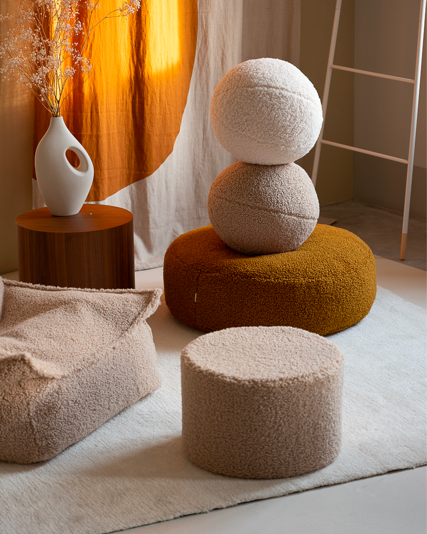 Pouf in teddy Ottoman