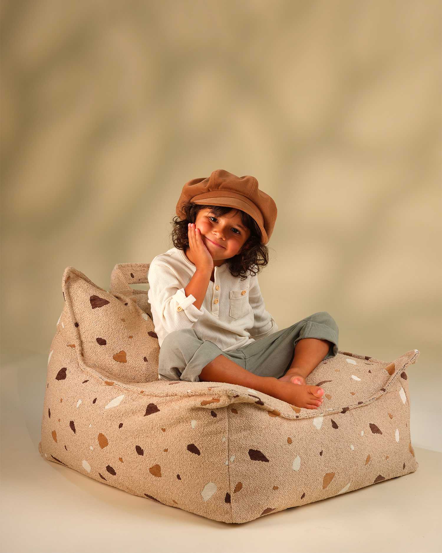 Pouf per bambini in teddy Beanbag Terrazzo