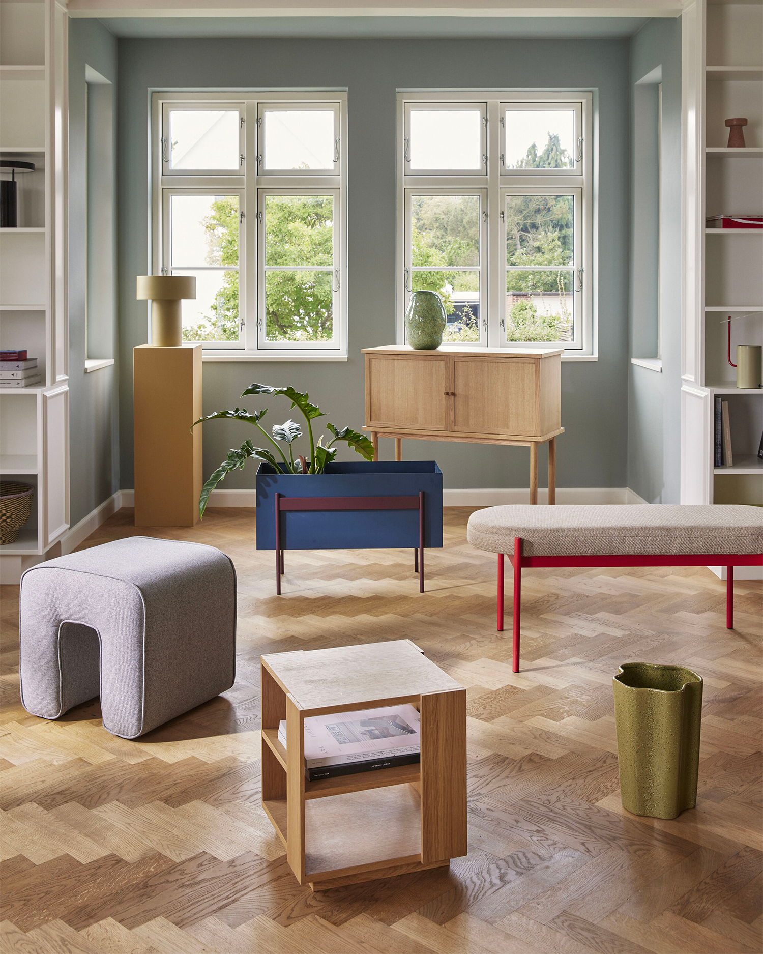 Pouf imbottito Sculpture, grigio