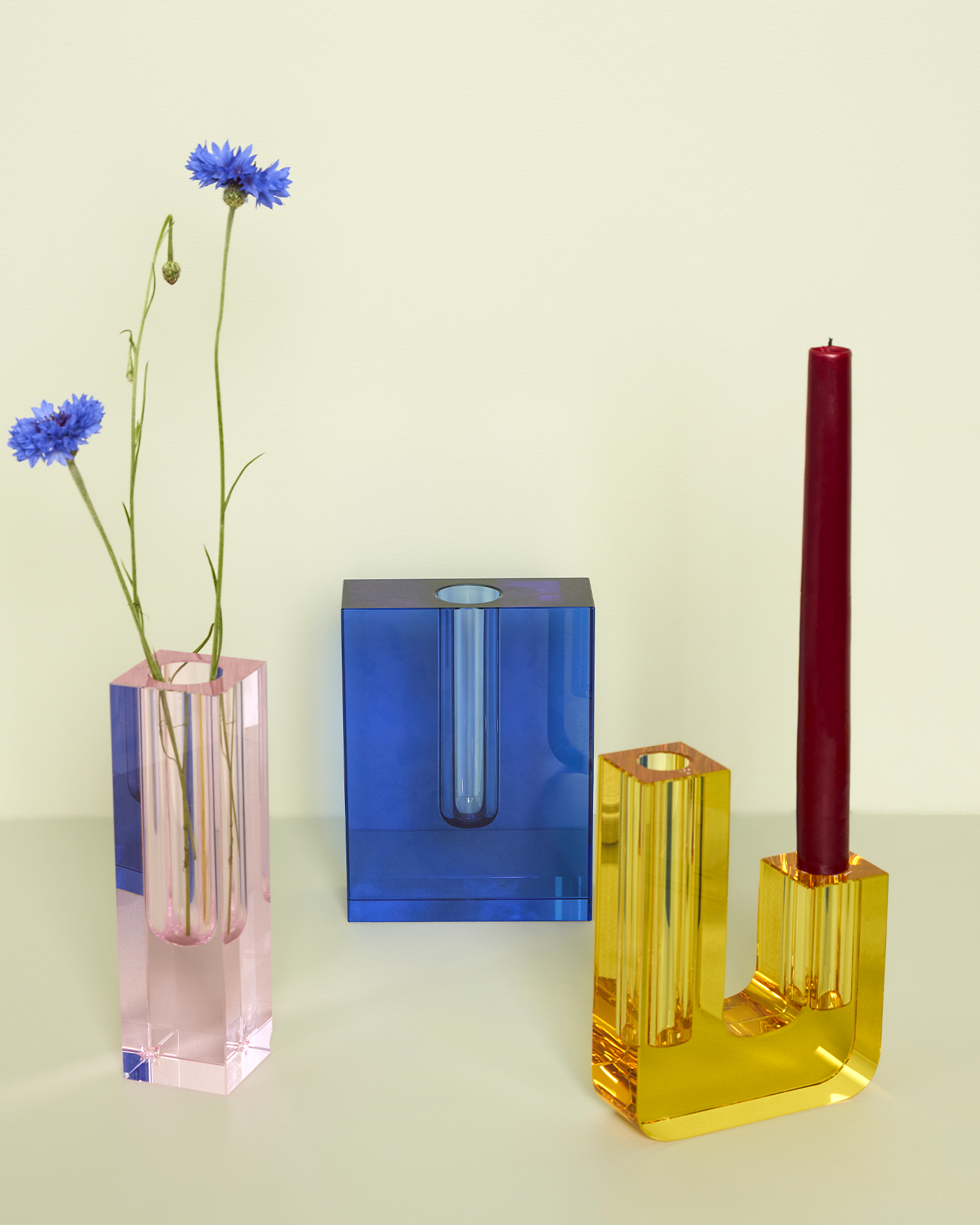 Vaso in cristallo Block, rosa