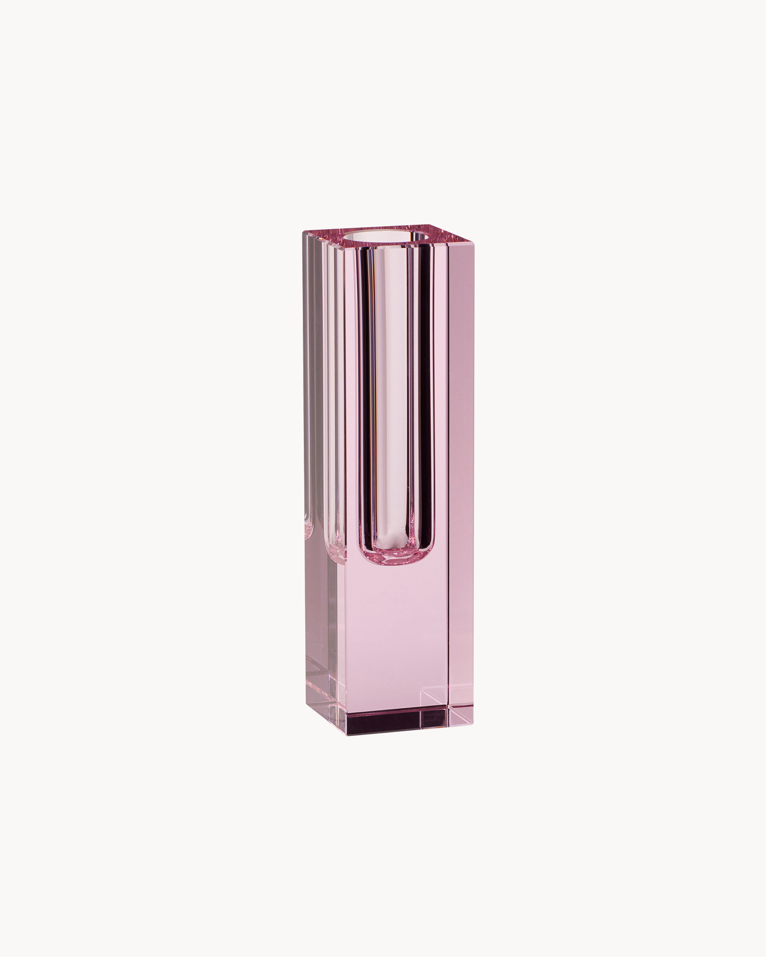 Vaso in cristallo Block, rosa