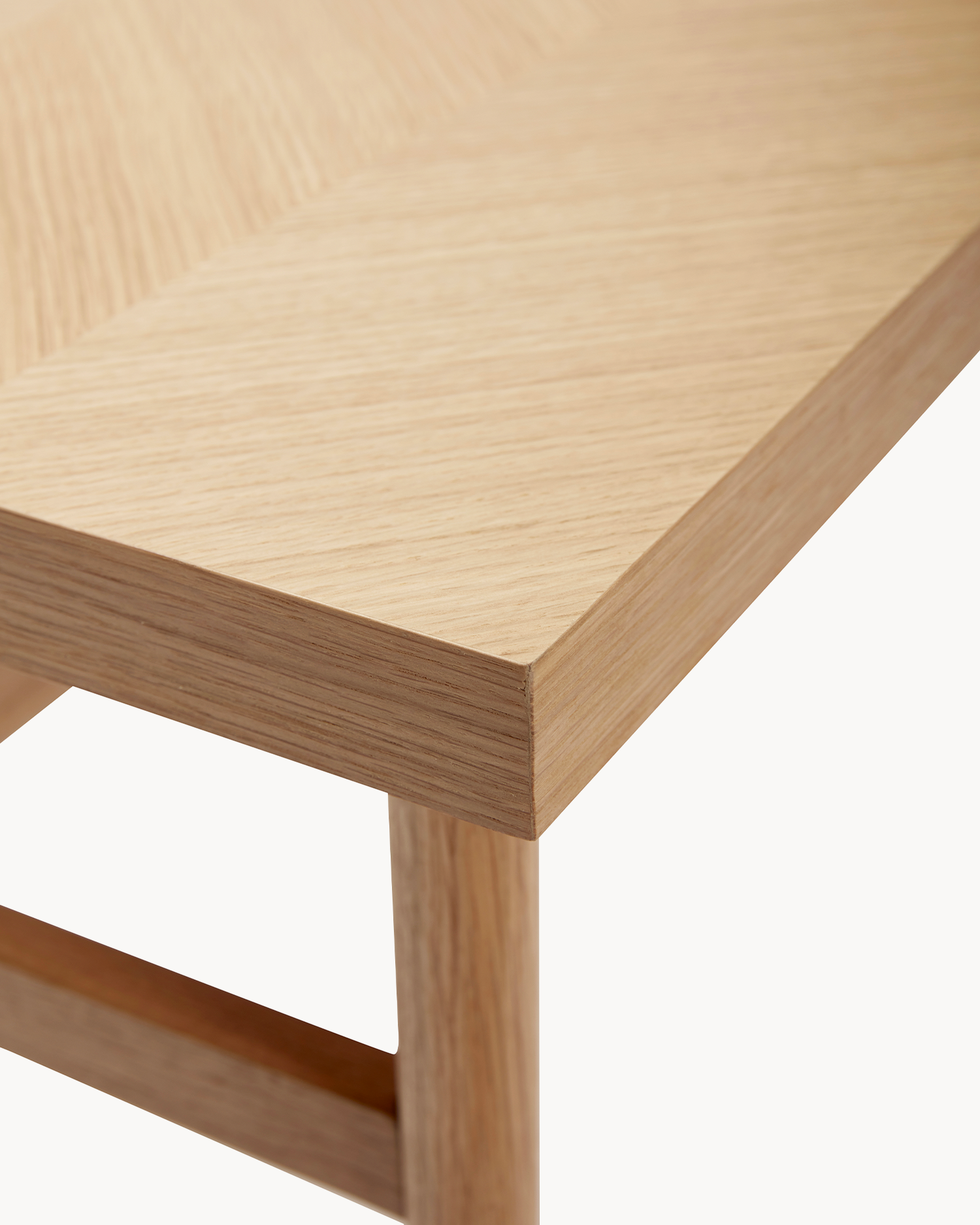 Tavolino da salotto in legno di quercia con motivo spina di pesce Herringbone
