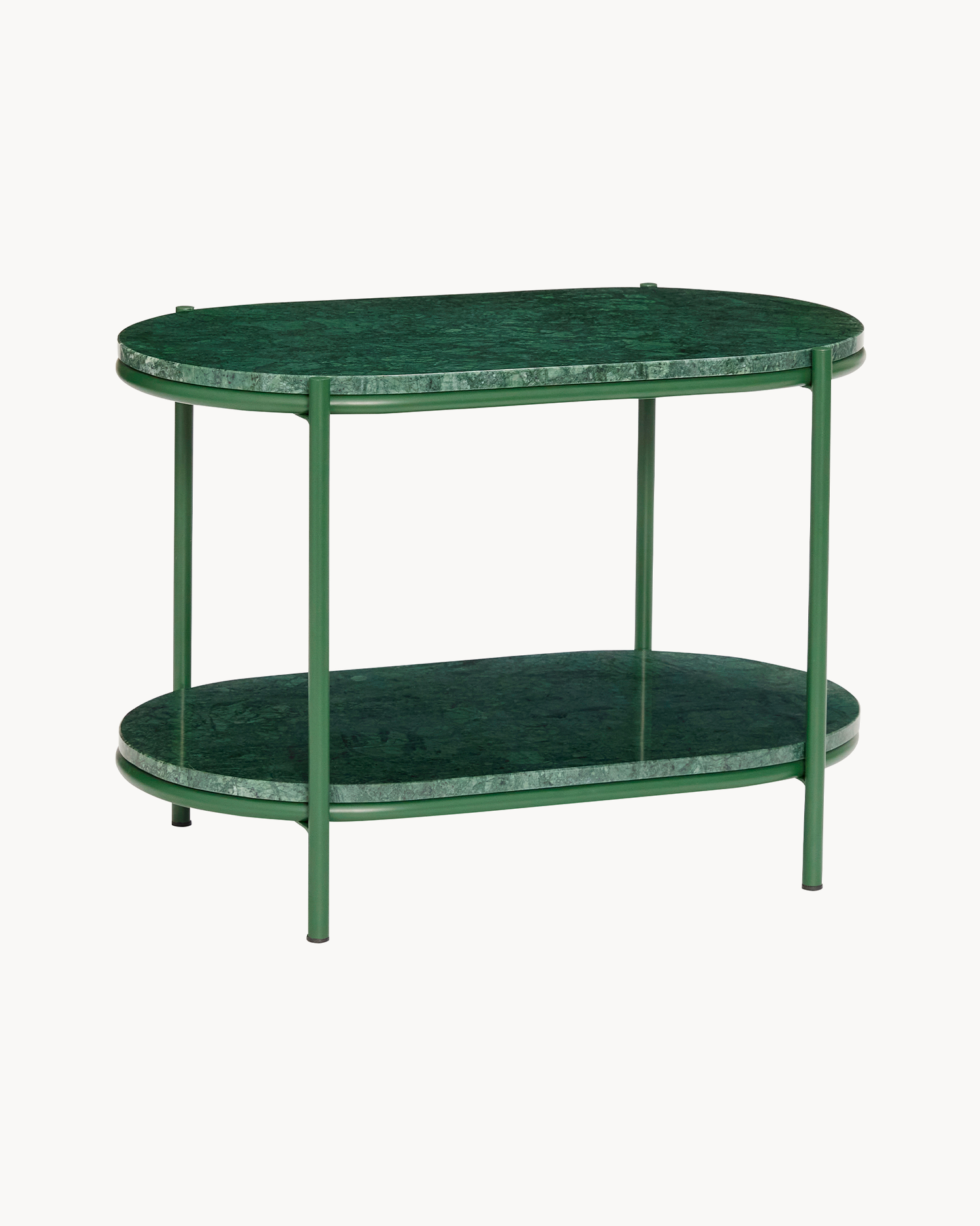 Tavolino in metallo e marmo verde Nusa