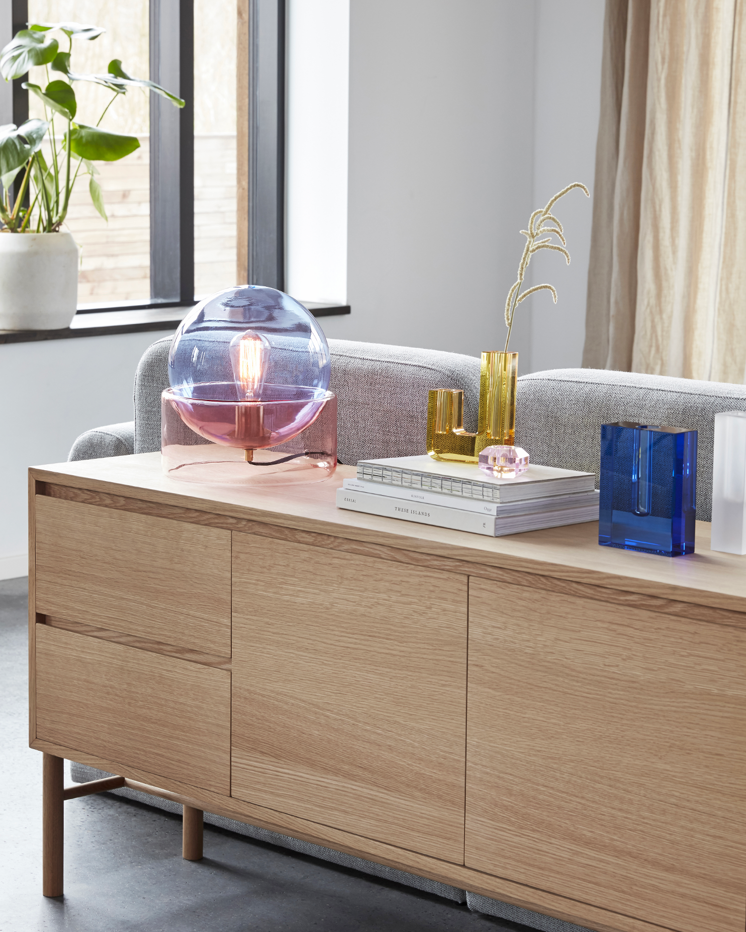 Vaso in cristallo Block, blu
