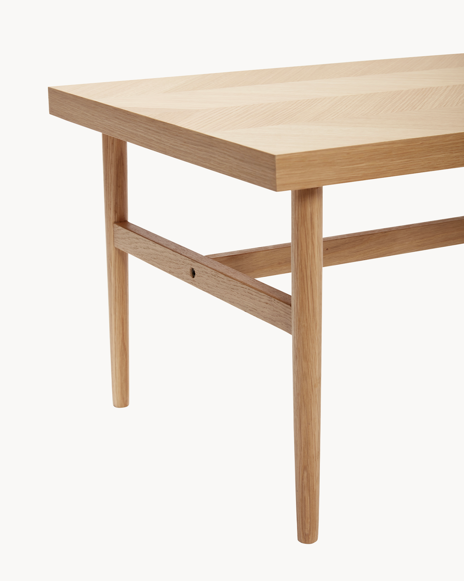 Tavolino da salotto in legno di quercia con motivo spina di pesce Herringbone