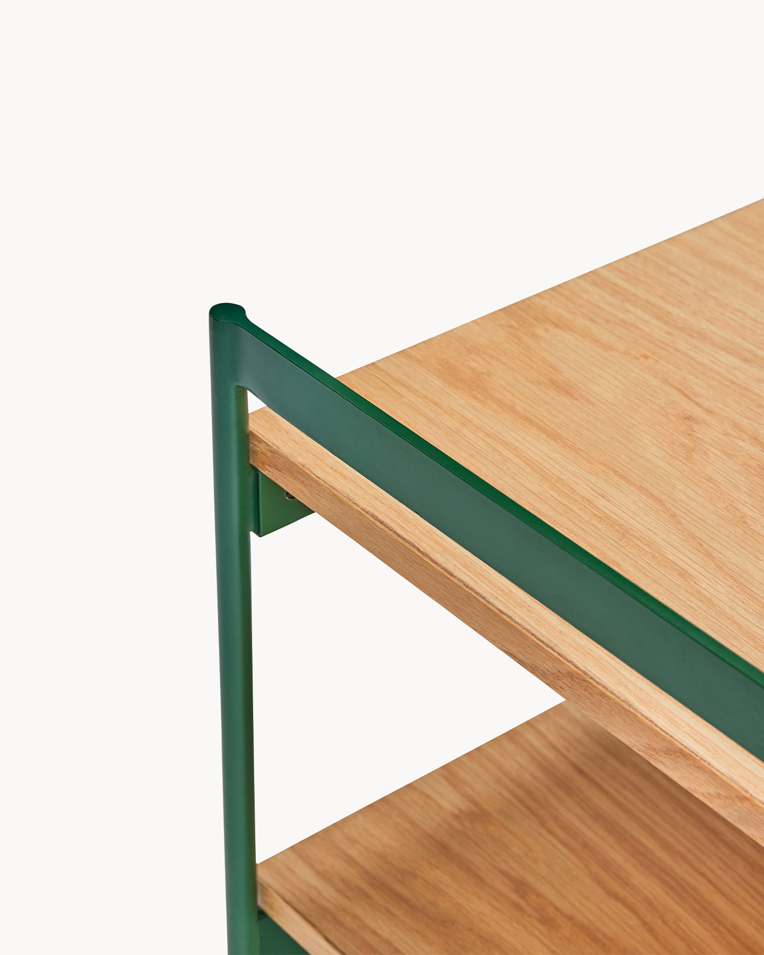 Tavolino in legno di quercia e metallo Jaunty