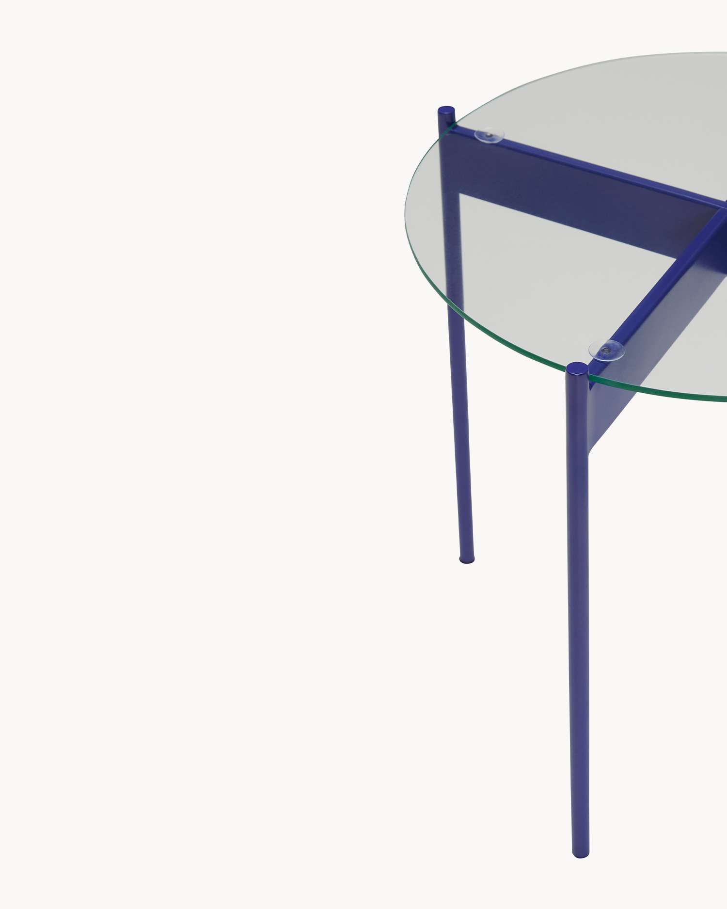 Tavolino in metallo e vetro Beam, blu