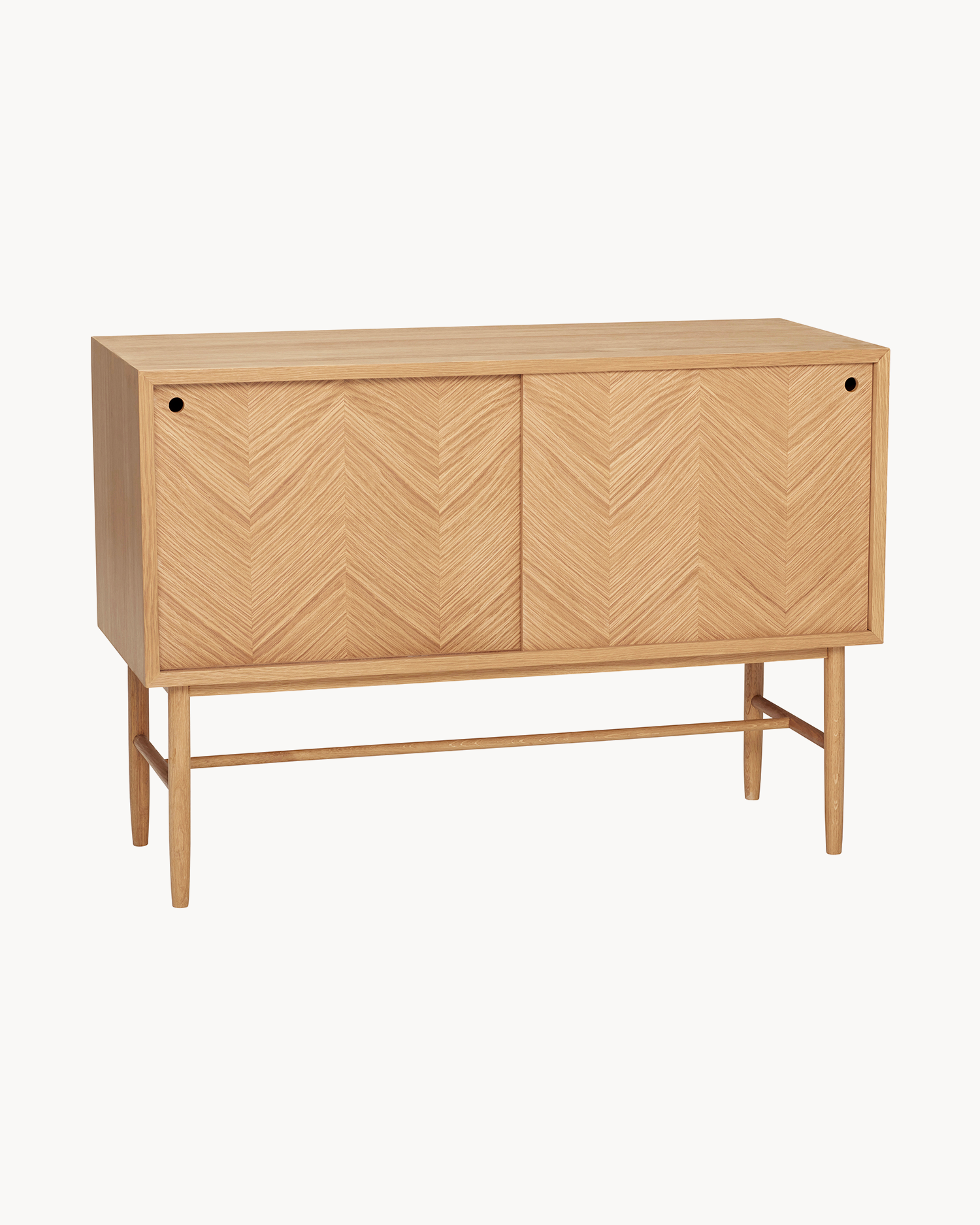 Credenza in legno di quercia con motivo spina di pesce Herringbone