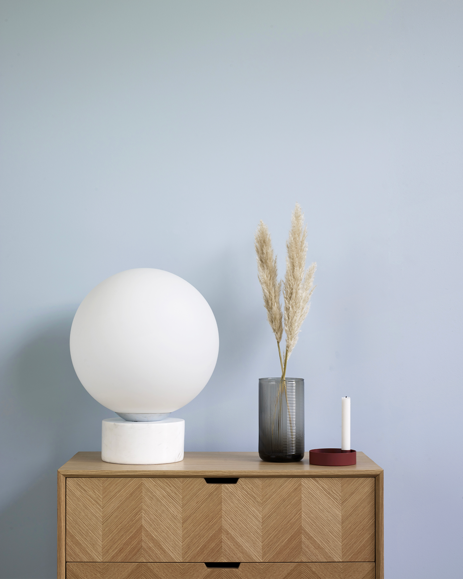 Cassettiera in legno di quercia con motivo a spina di pesce Herringbone