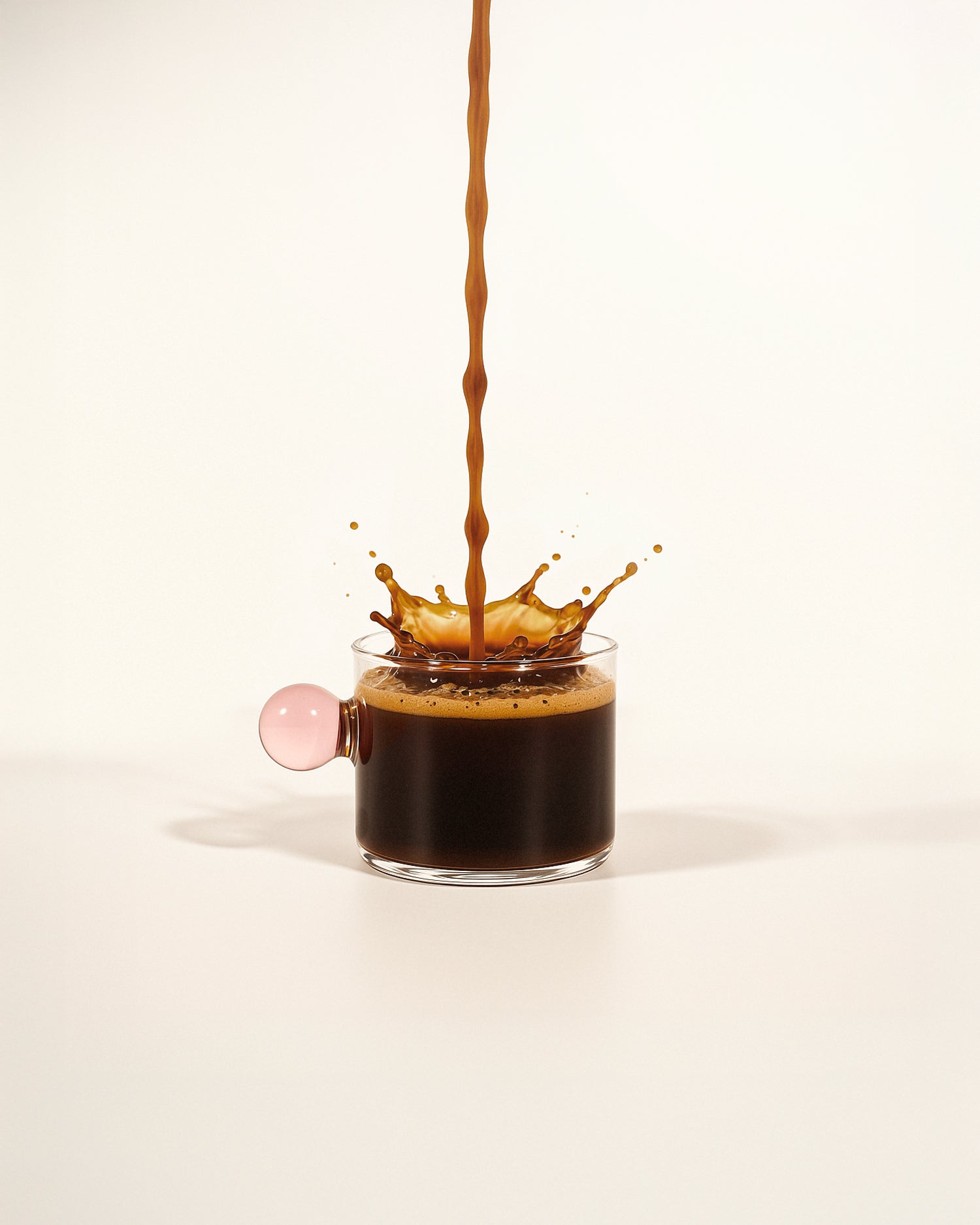 Set 6 tazzine da caffè in vetro con manico colorato Kalinda