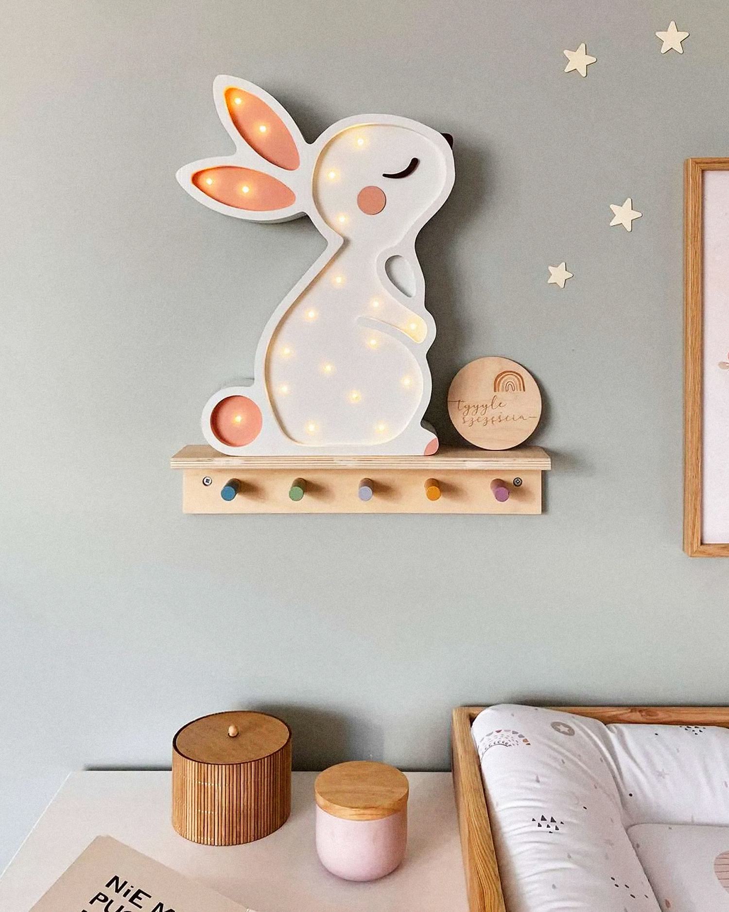 Lampada portatile in legno Bunny